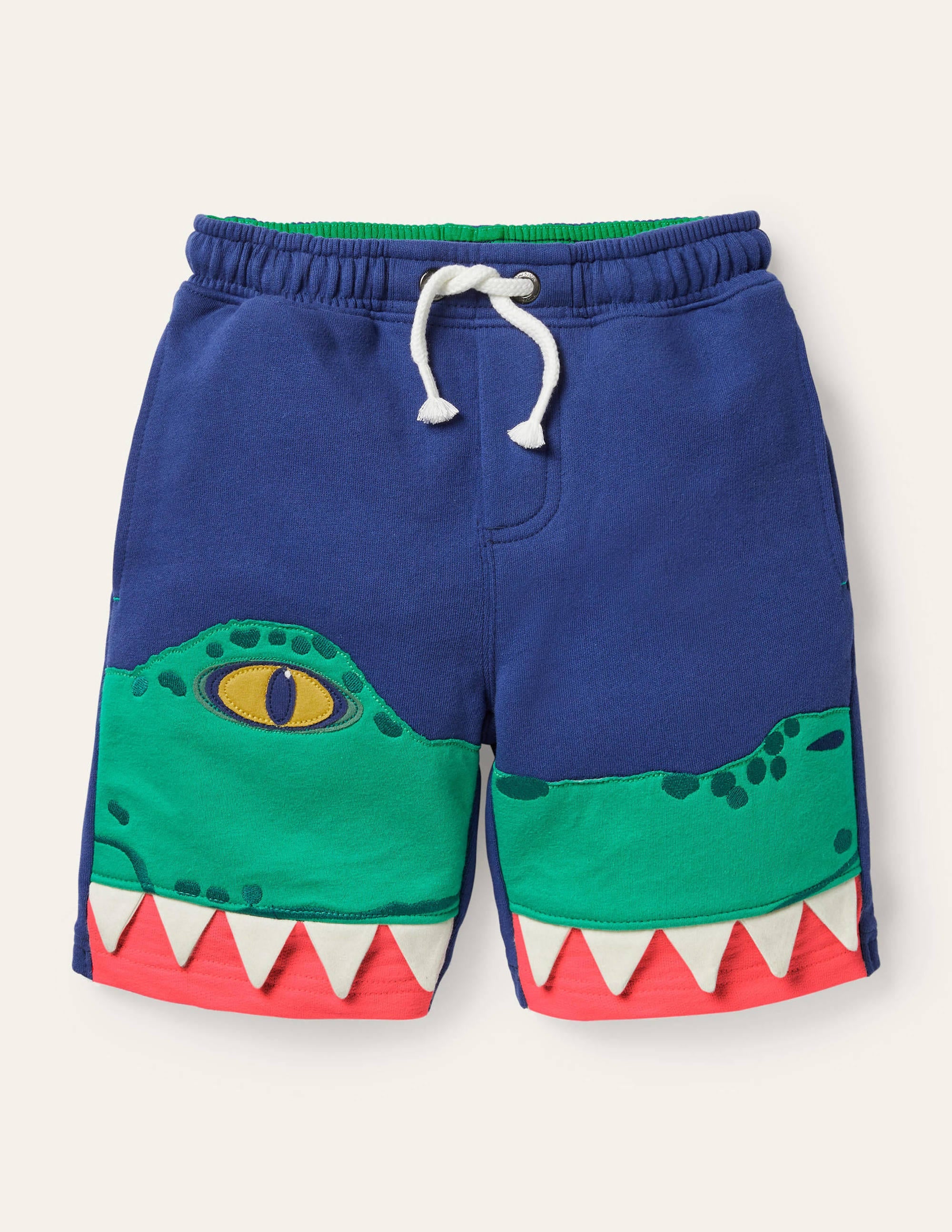 Sweatshorts mit Applikation-Blitzblau, Krokodil - Image 1