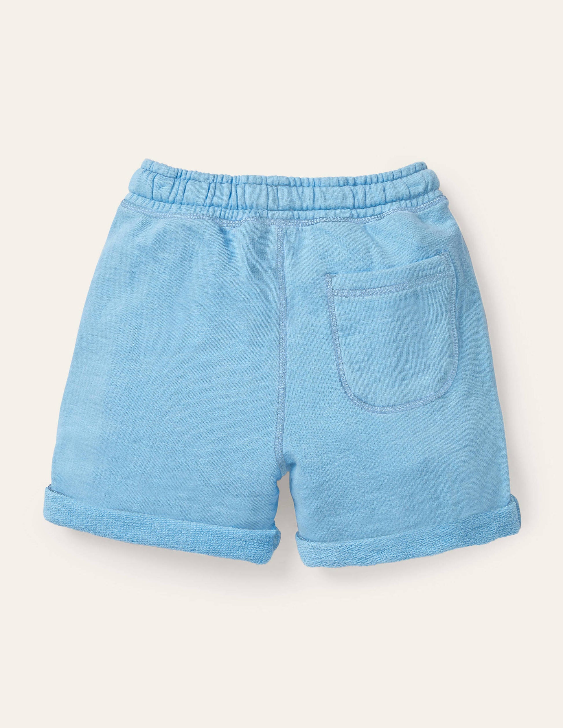 Stückgefärbte Sweatshorts-Surfbrett-Blau-2