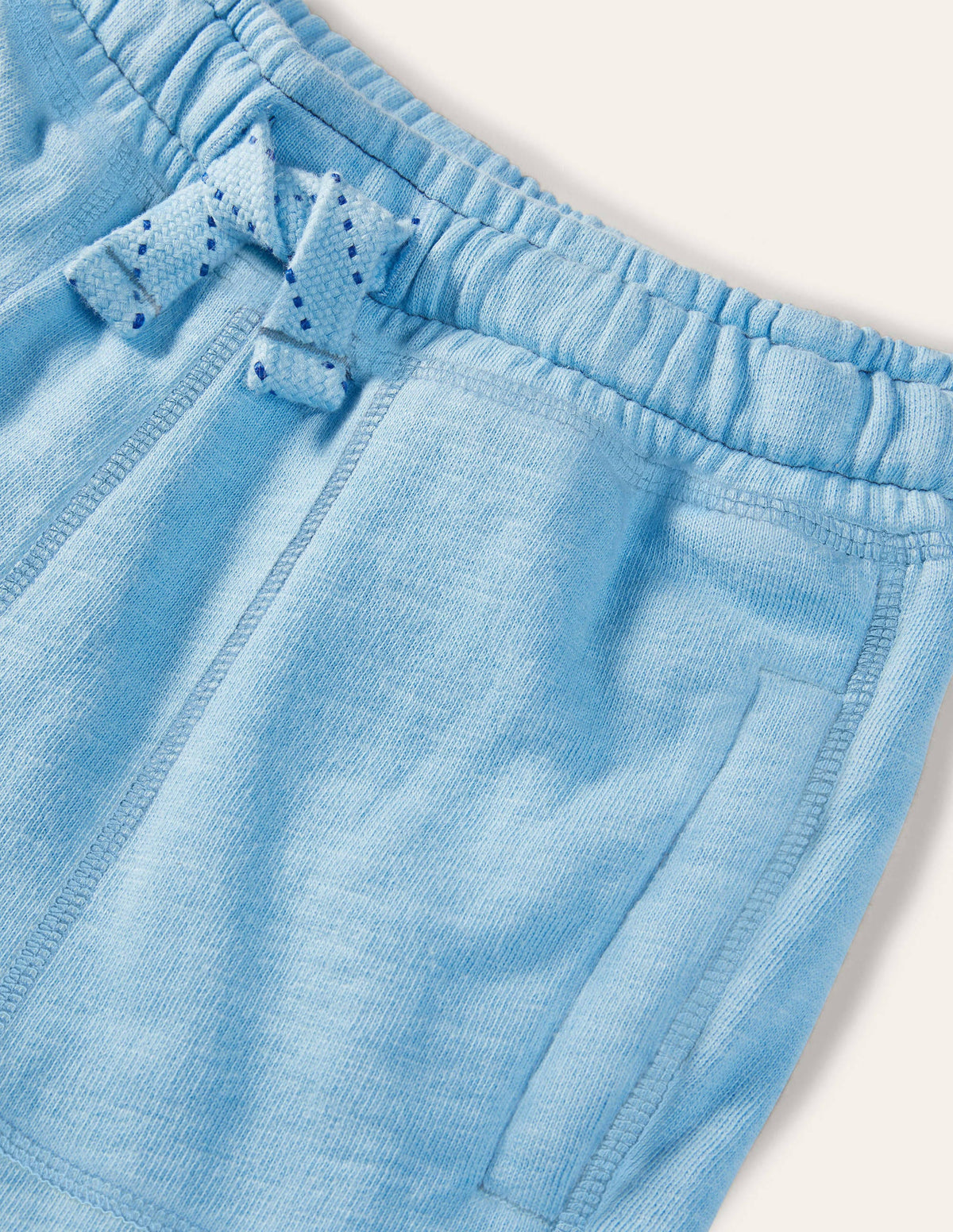 Stückgefärbte Sweatshorts-Surfbrett-Blau-3
