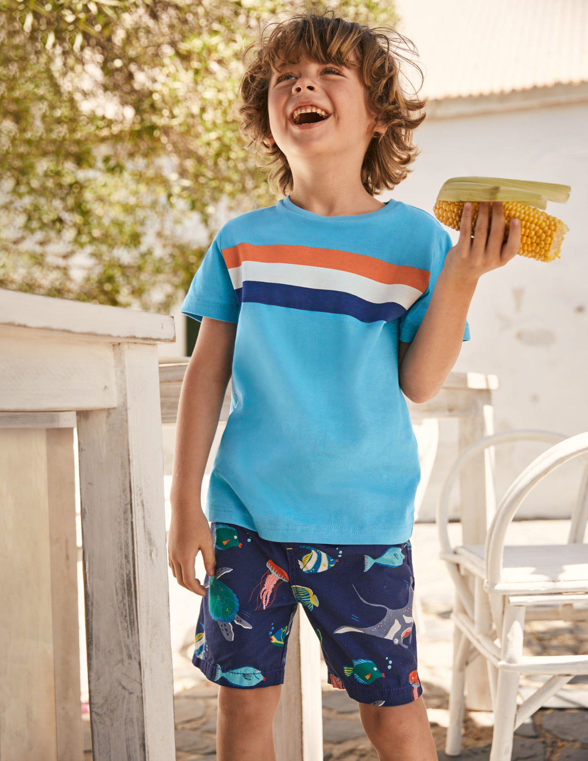 Urlaubsshorts-Schuluniform-Navy, Unterwasserwelt - Image 4