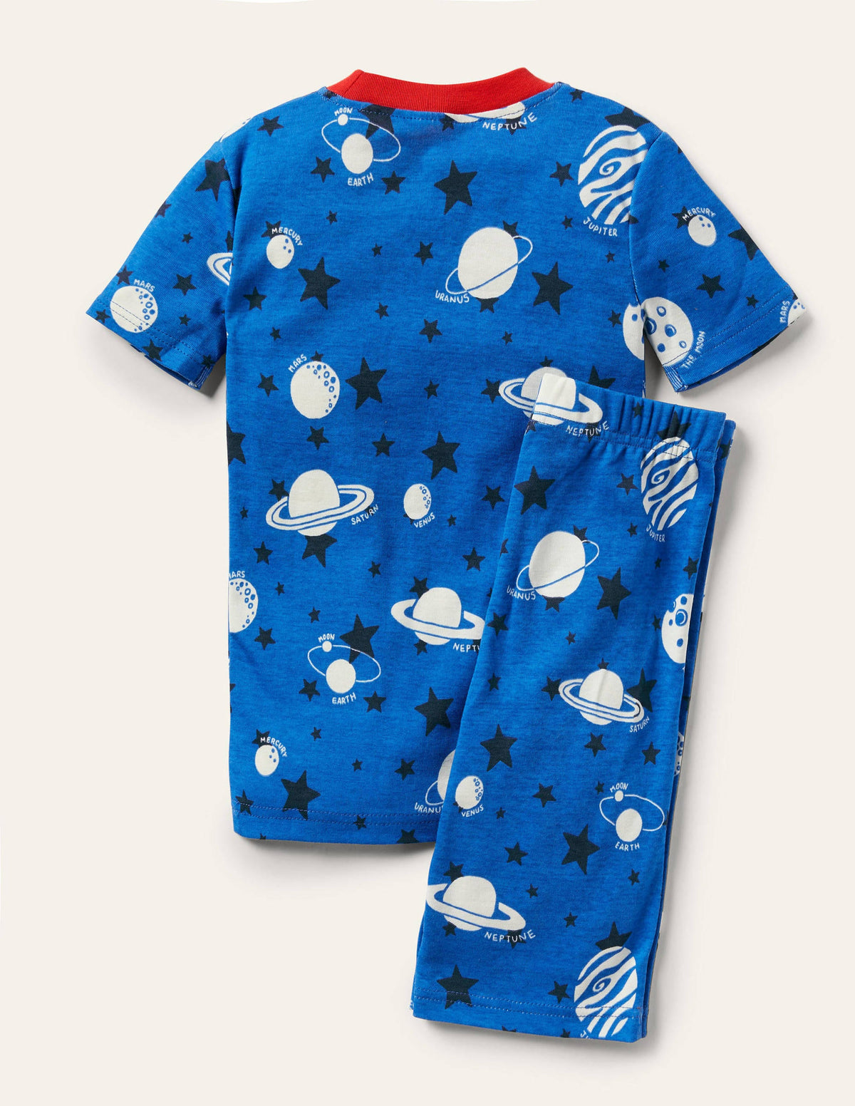 Pyjama court phosphorescent-Planètes phosphorescentes bleu audacieux-2