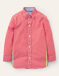 Casual Laundered Shirt-Red Gingham