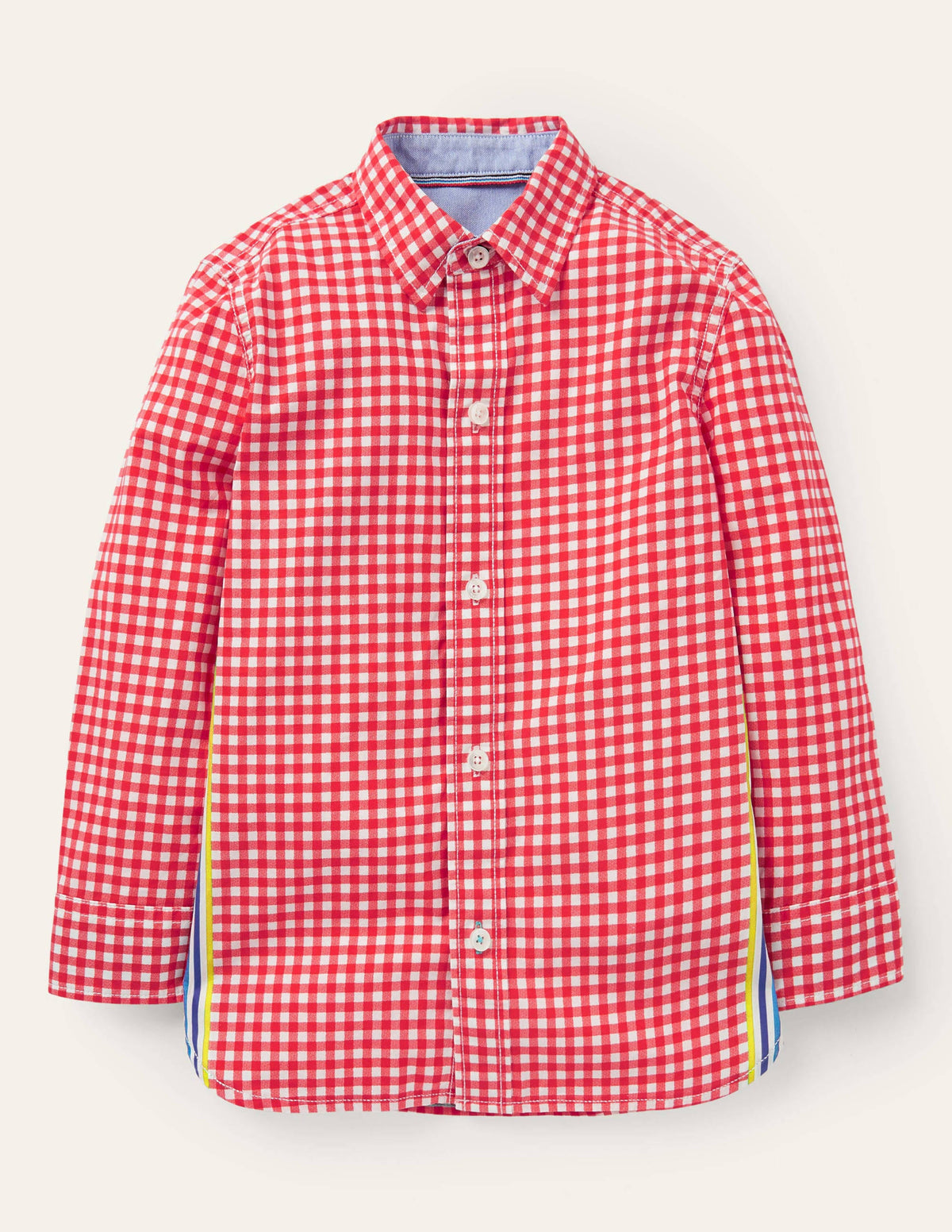 Casual Laundered Shirt-Red Gingham-1