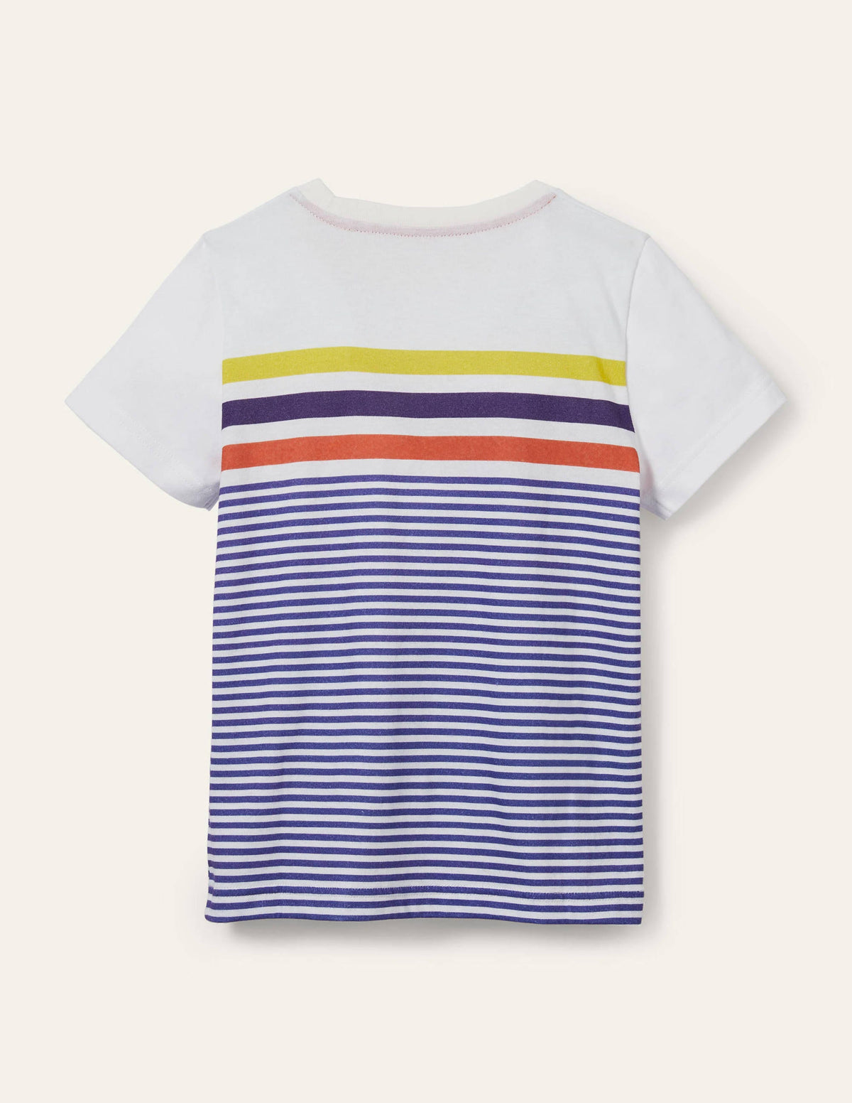 Vorgewaschenes T-Shirt aus Flammgarn-Blitzblau/Naturweiß-2