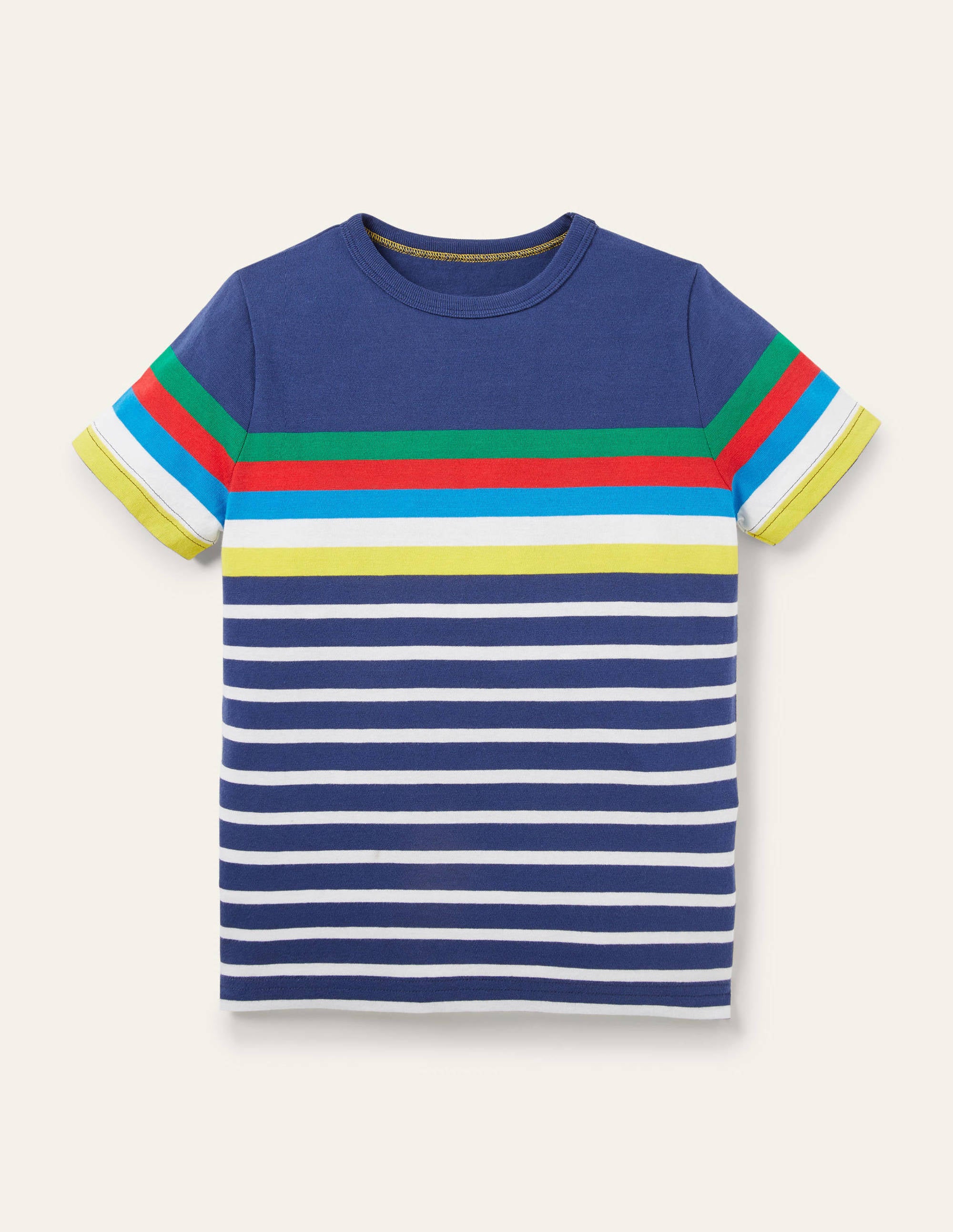 Rainbow Breton T-shirt-Starboard Blue Rainbow - Image 1