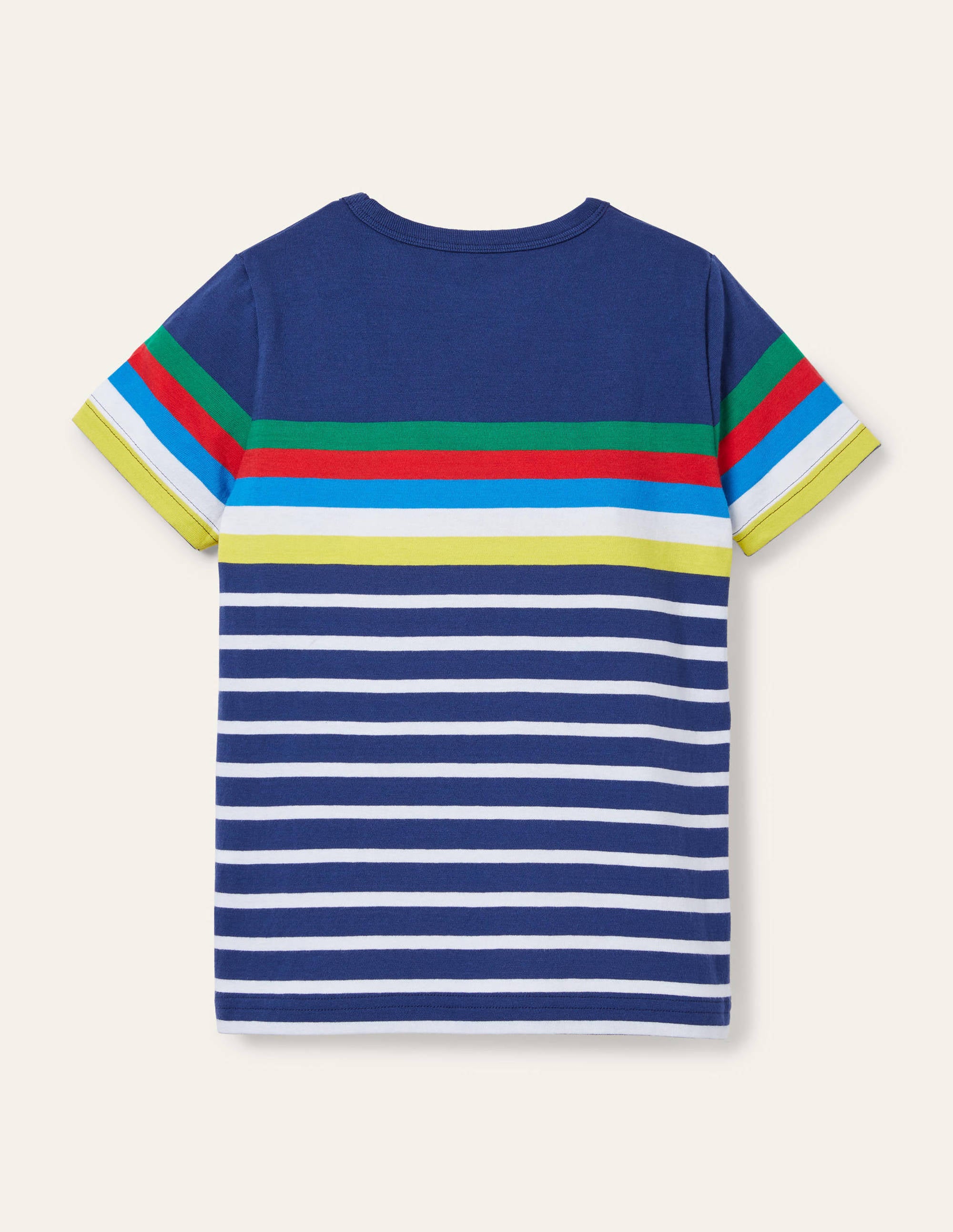 Rainbow Breton T-shirt-Starboard Blue Rainbow - Image 2