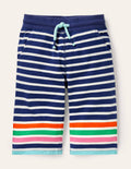 Jersey-Baggyhose-Marineblau/Naturweiß, Bunt