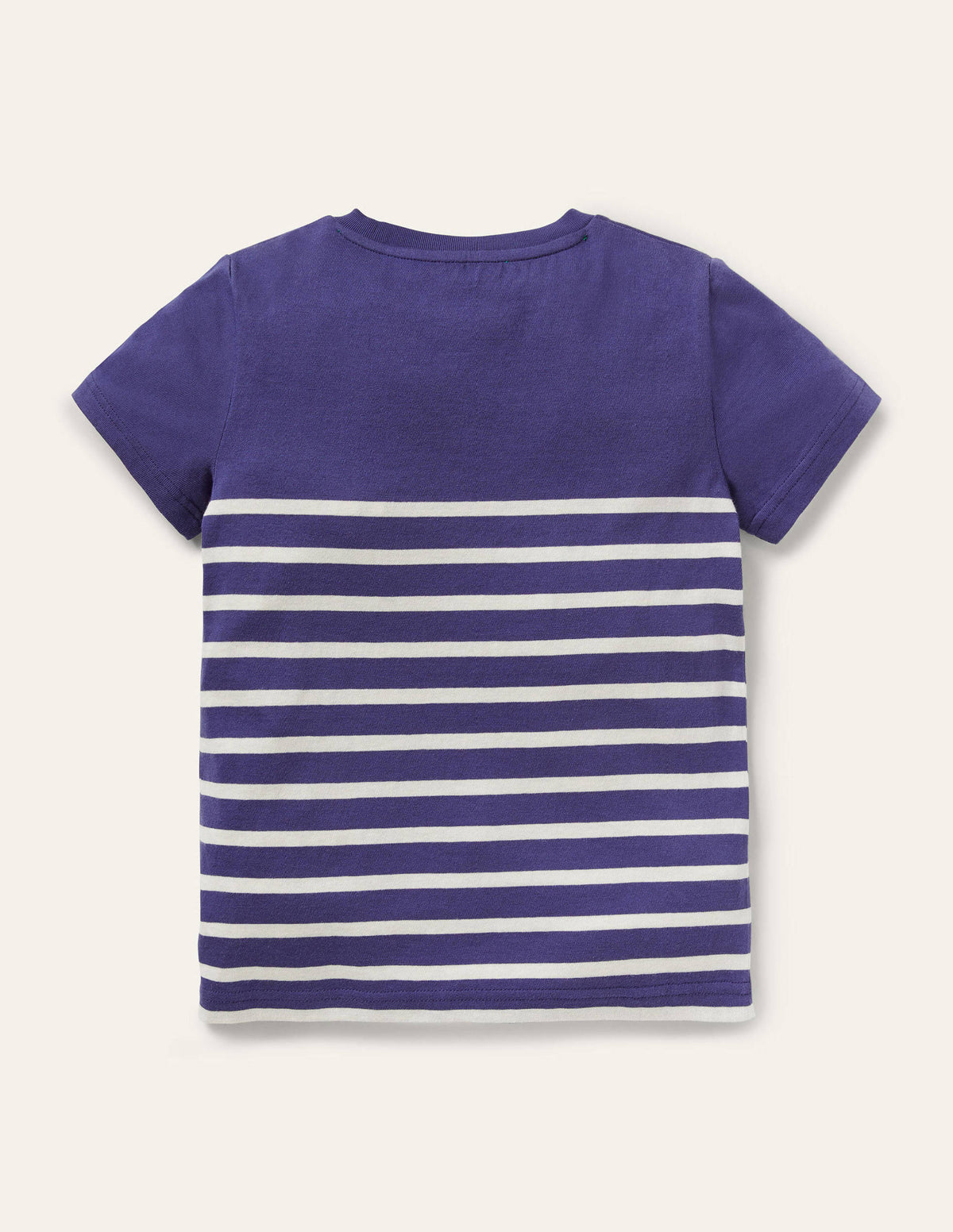 Kurzärmliges Bretonshirt-Schuluniform-Navy/Naturweiß, Totenköpfe - Image 2