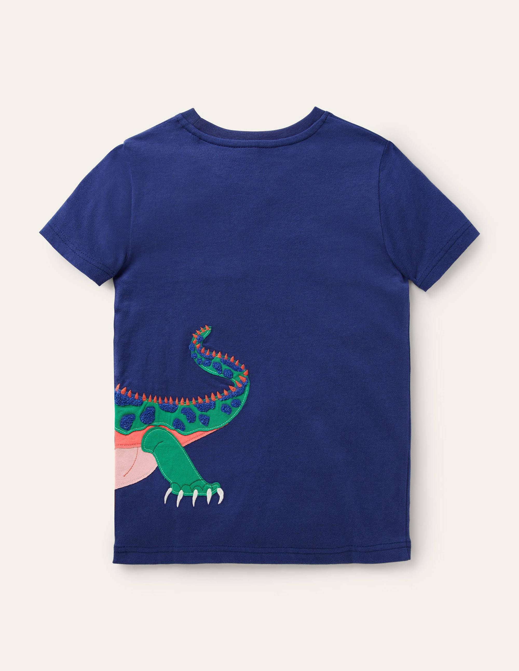 T-Shirt mit exotischer Tierapplikation-Segelblau, Leguan - Image 2