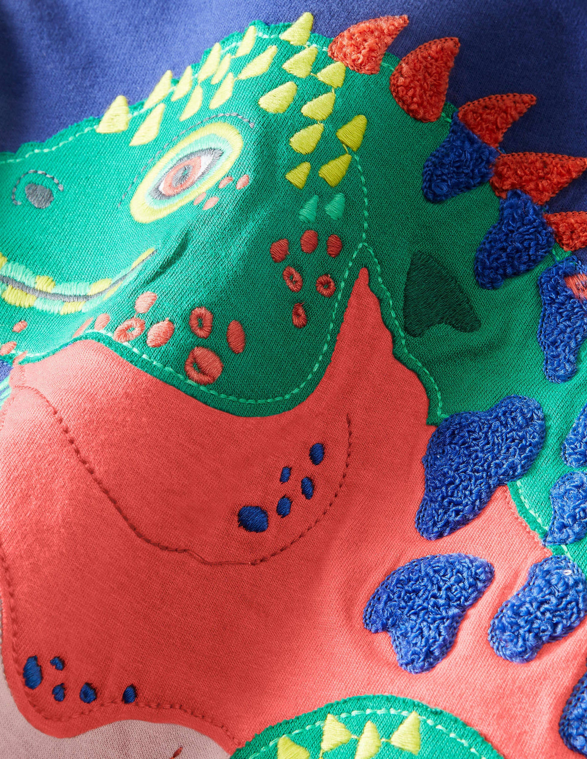 T-Shirt mit exotischer Tierapplikation-Segelblau, Leguan-3