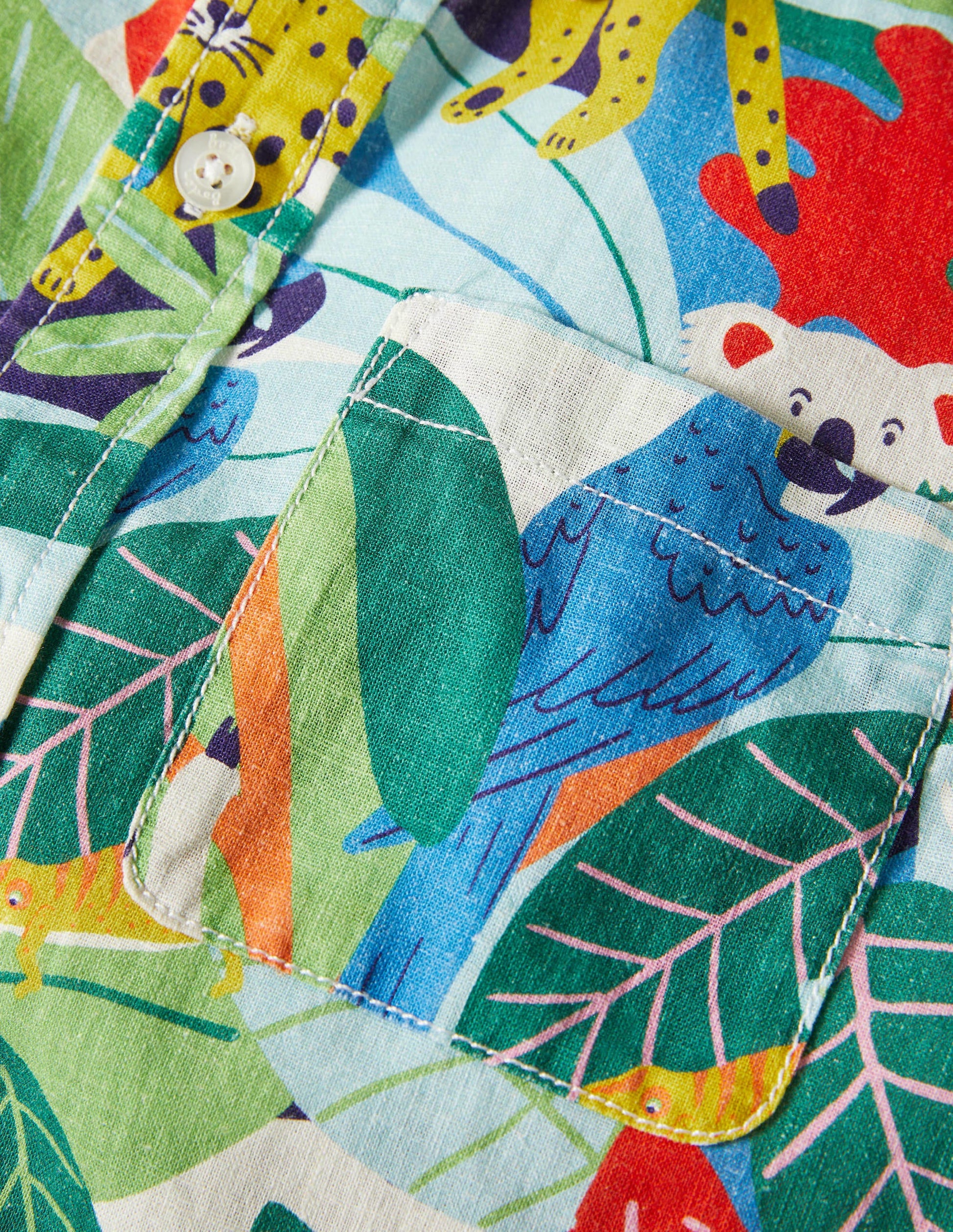 Chemise en coton et lin-Jungle multi-3