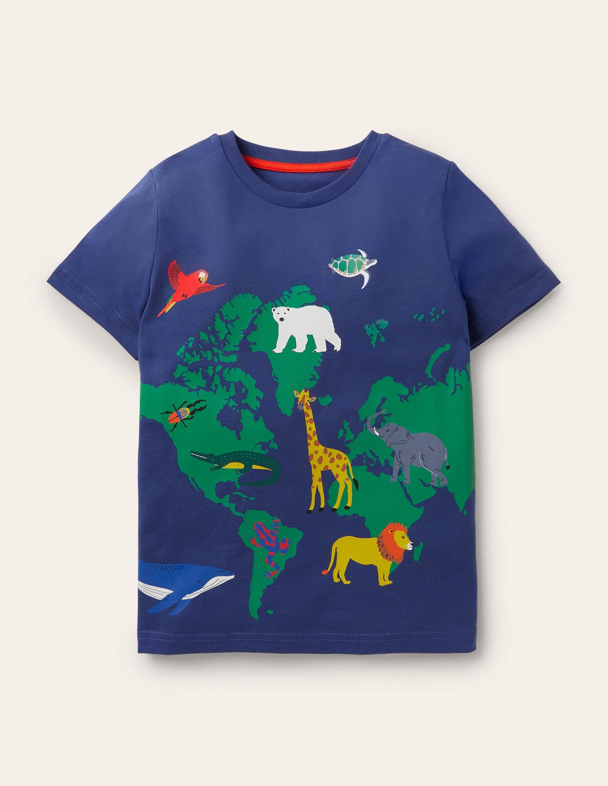 T-Shirt mit wilden Tieren-Starboard Blue Map-1