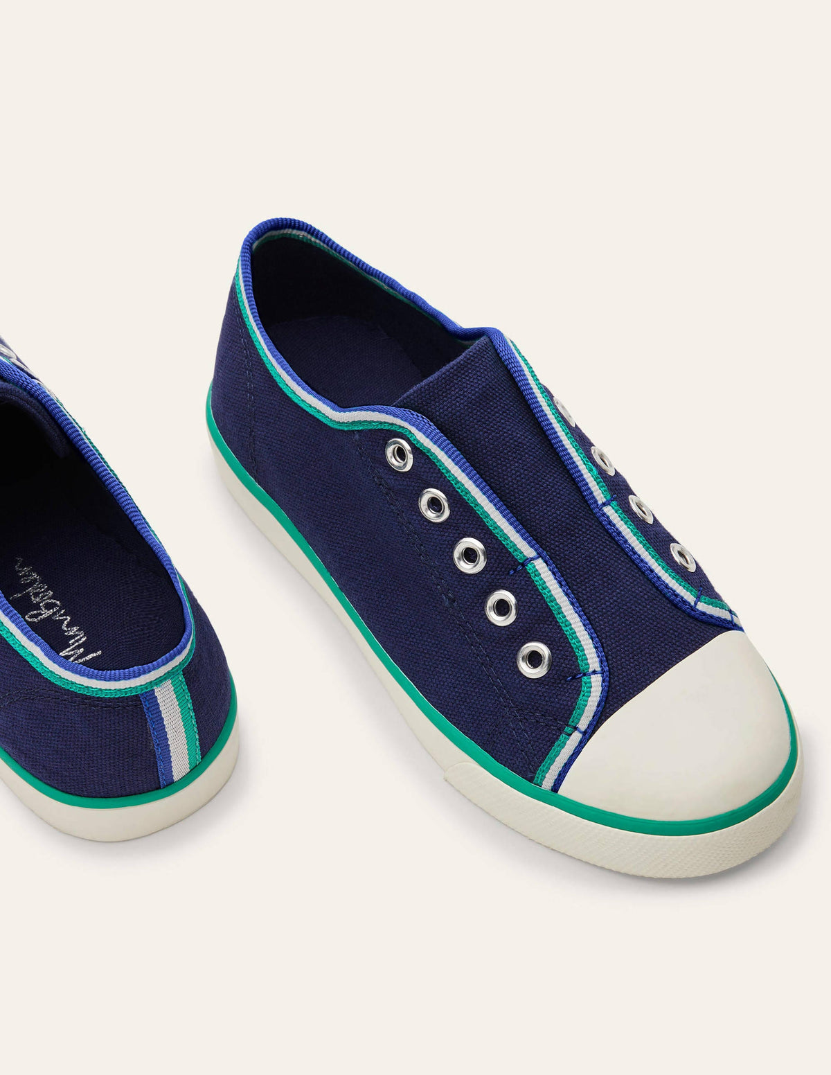 Leinenschuhe ohne Schnürsenkel zum Hineinschlüpfen-Schuluniform-Navy-1