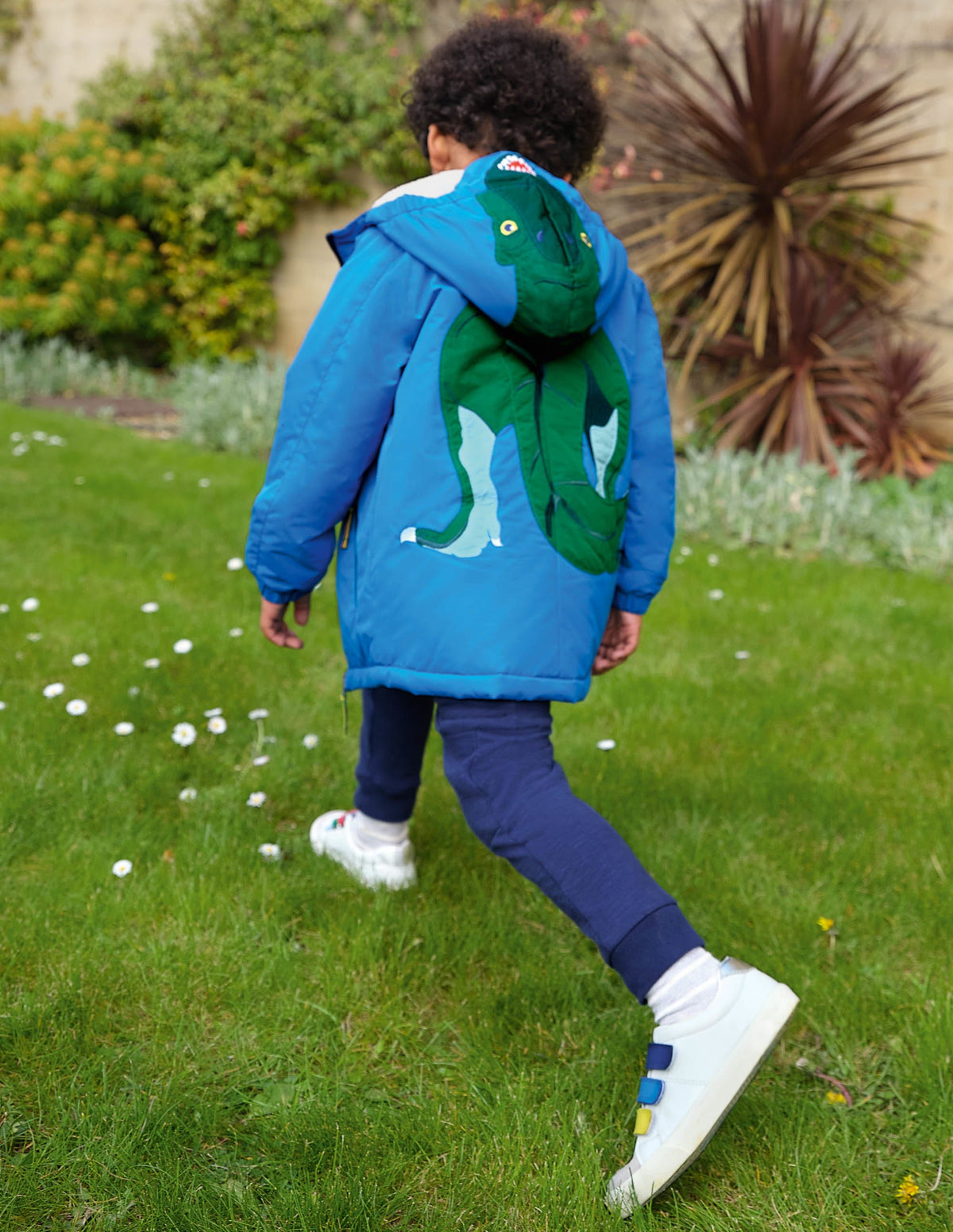 Anorak à doublure sherpa cosy-Dinosaure bleu marocain-1