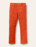 Jean slim en velours côtelé stretch-Orange érable en automne