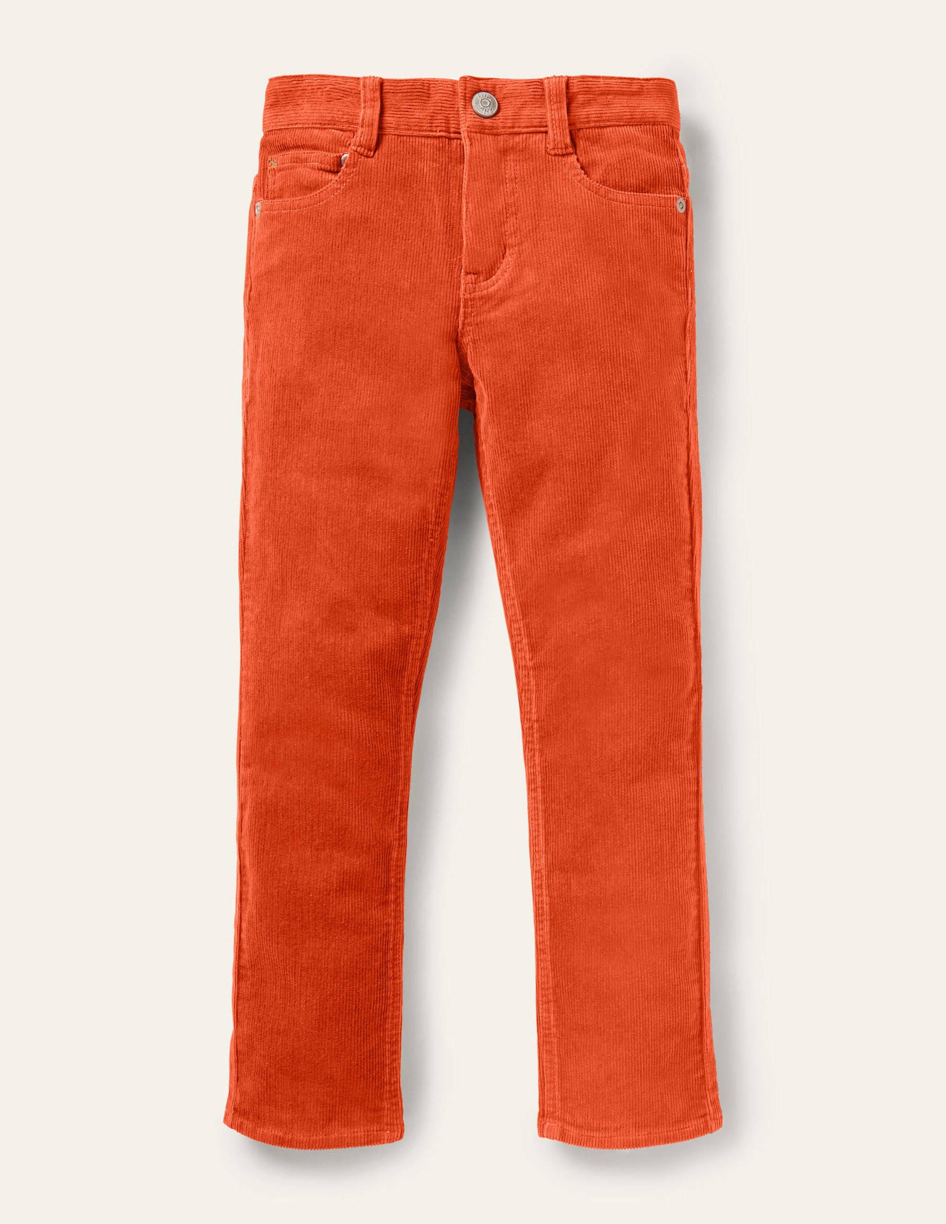 Jean slim en velours côtelé stretch-Orange érable en automne-1
