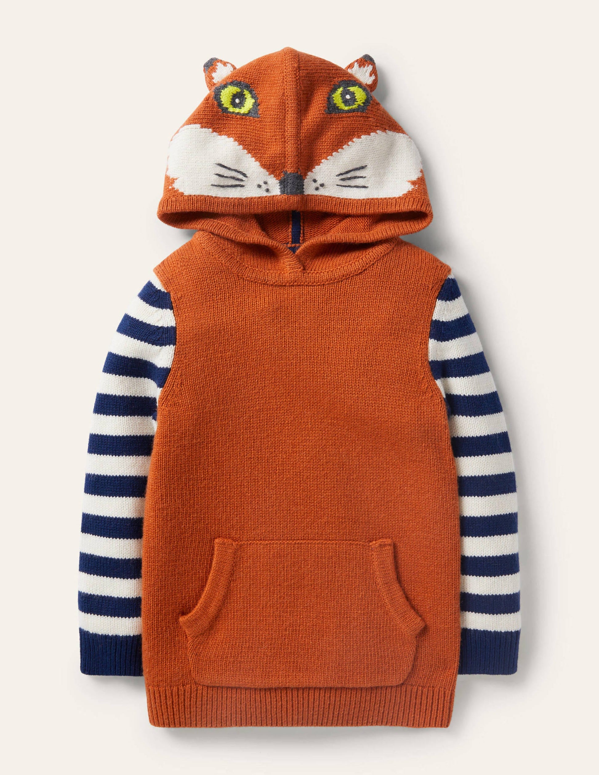 Woodland Knitted Hoodie-Rust Brown Marl Fox-1