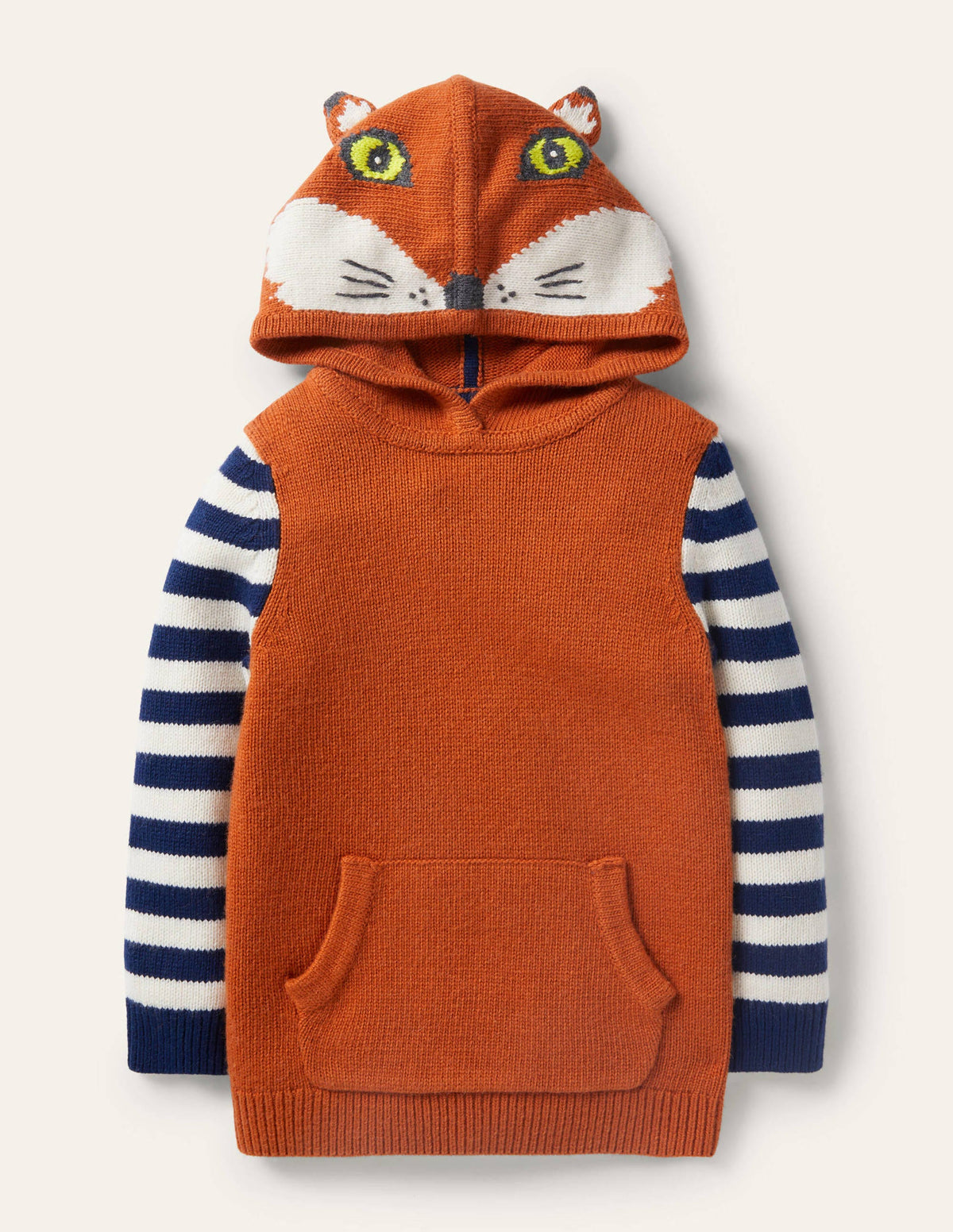 Woodland Knitted Hoodie-Rust Brown Marl Fox - Image 1