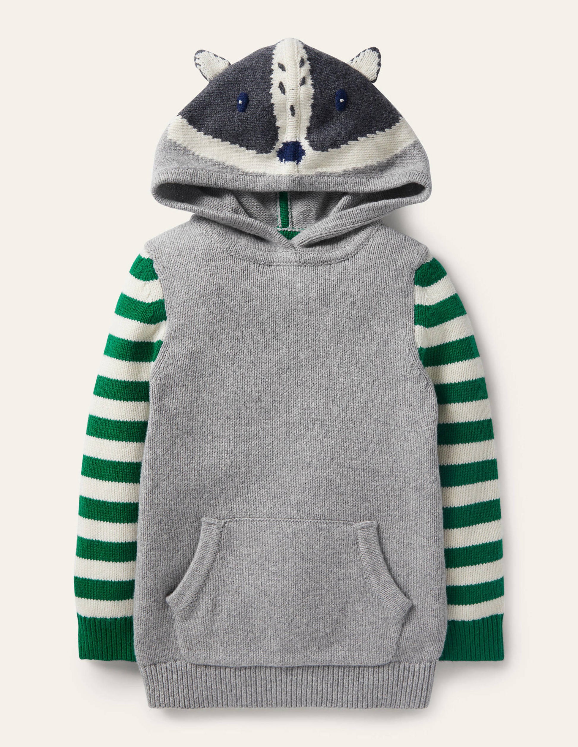 Sweat à capuche Woodland-Blaireau gris chiné-1