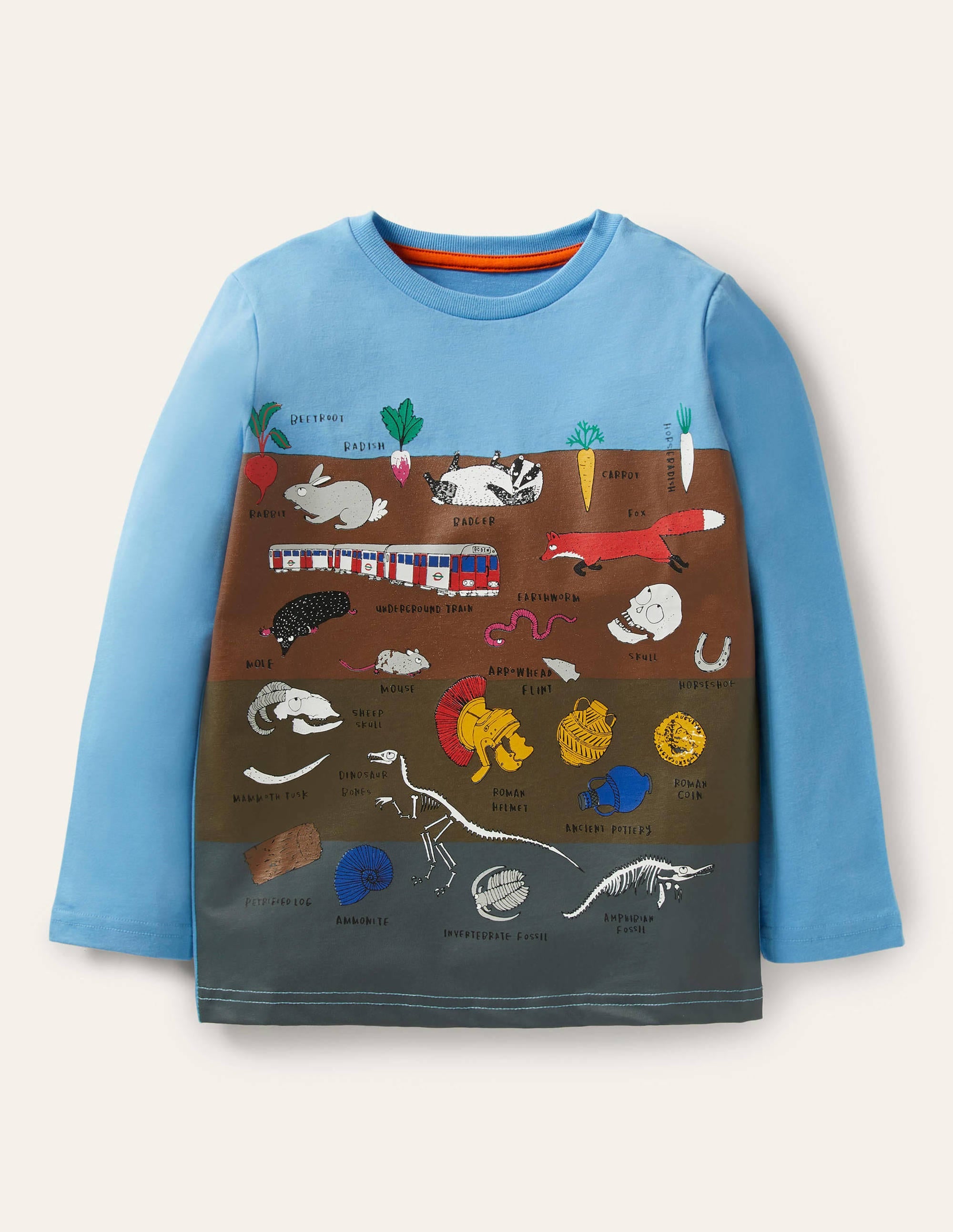 Educational Graphic T-shirt-Surfboard Blue Ground Layers - Image 1