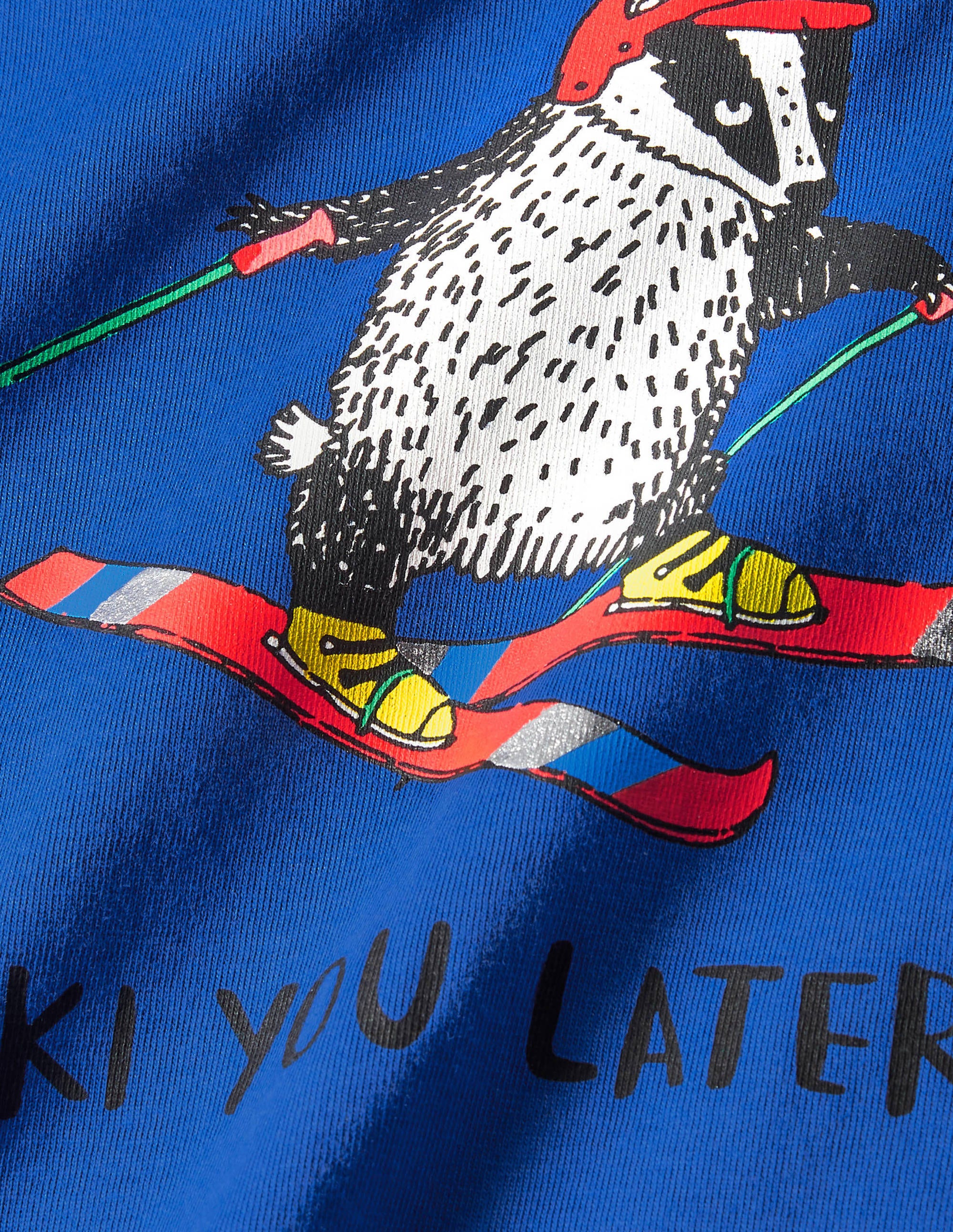 T-Shirt mit Tiermotiv-Blitzblau, Ski You Later - Image 3