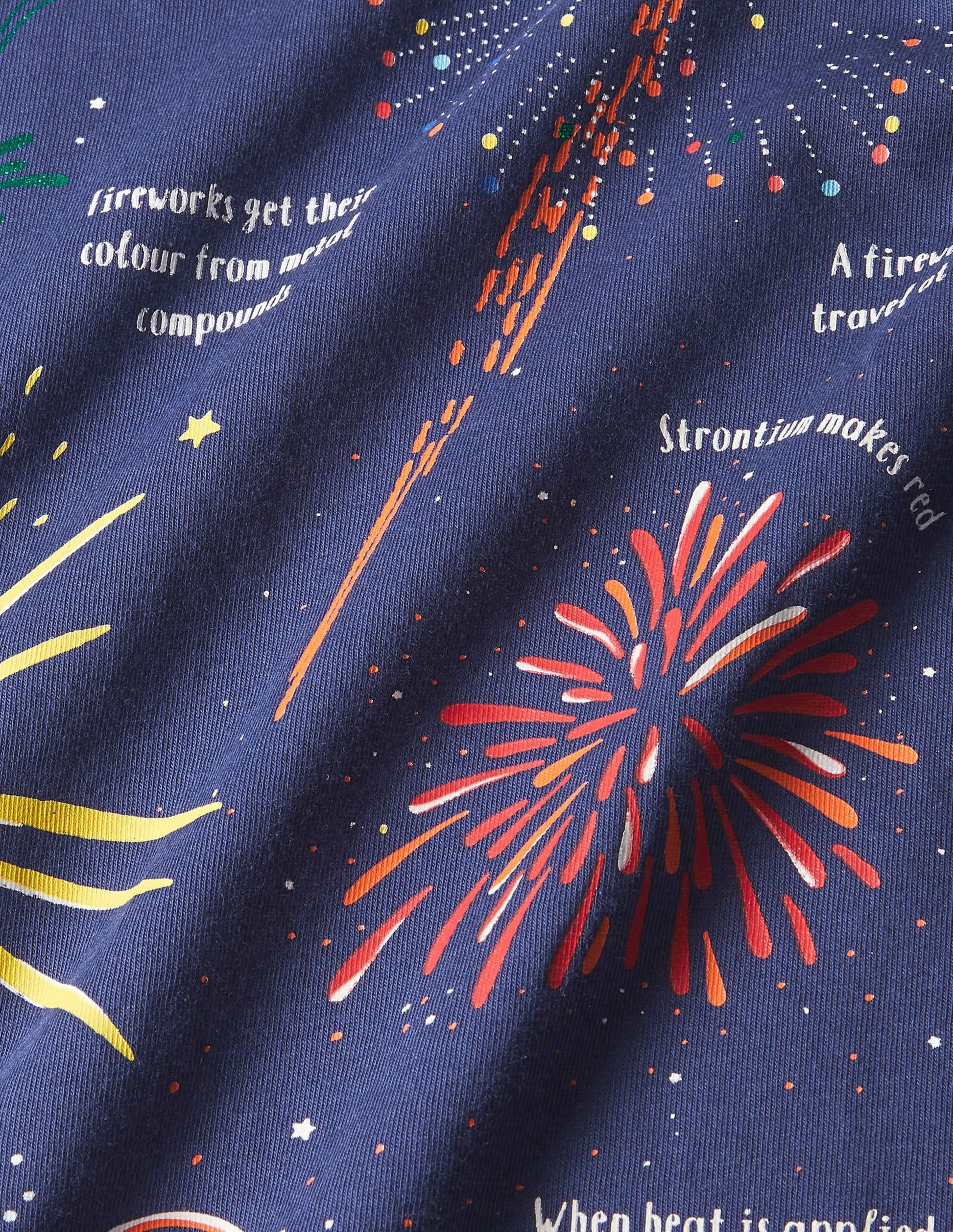 T-shirt magique phosphorescent-Feux d'artifice bleu marine universitaire-3