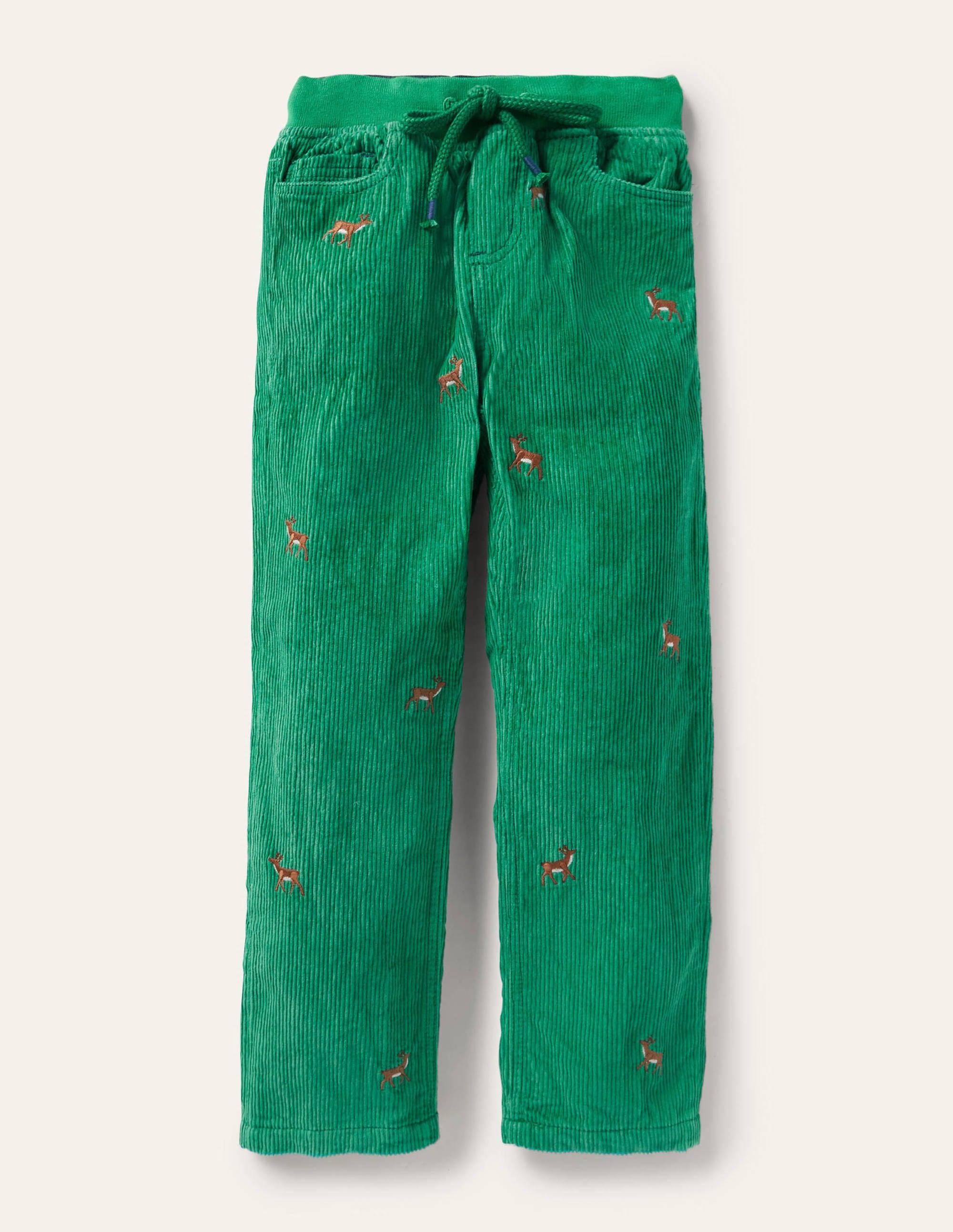 Cordhose mit kuscheligem Futter-Schottengrün, Hirsche - Image 1