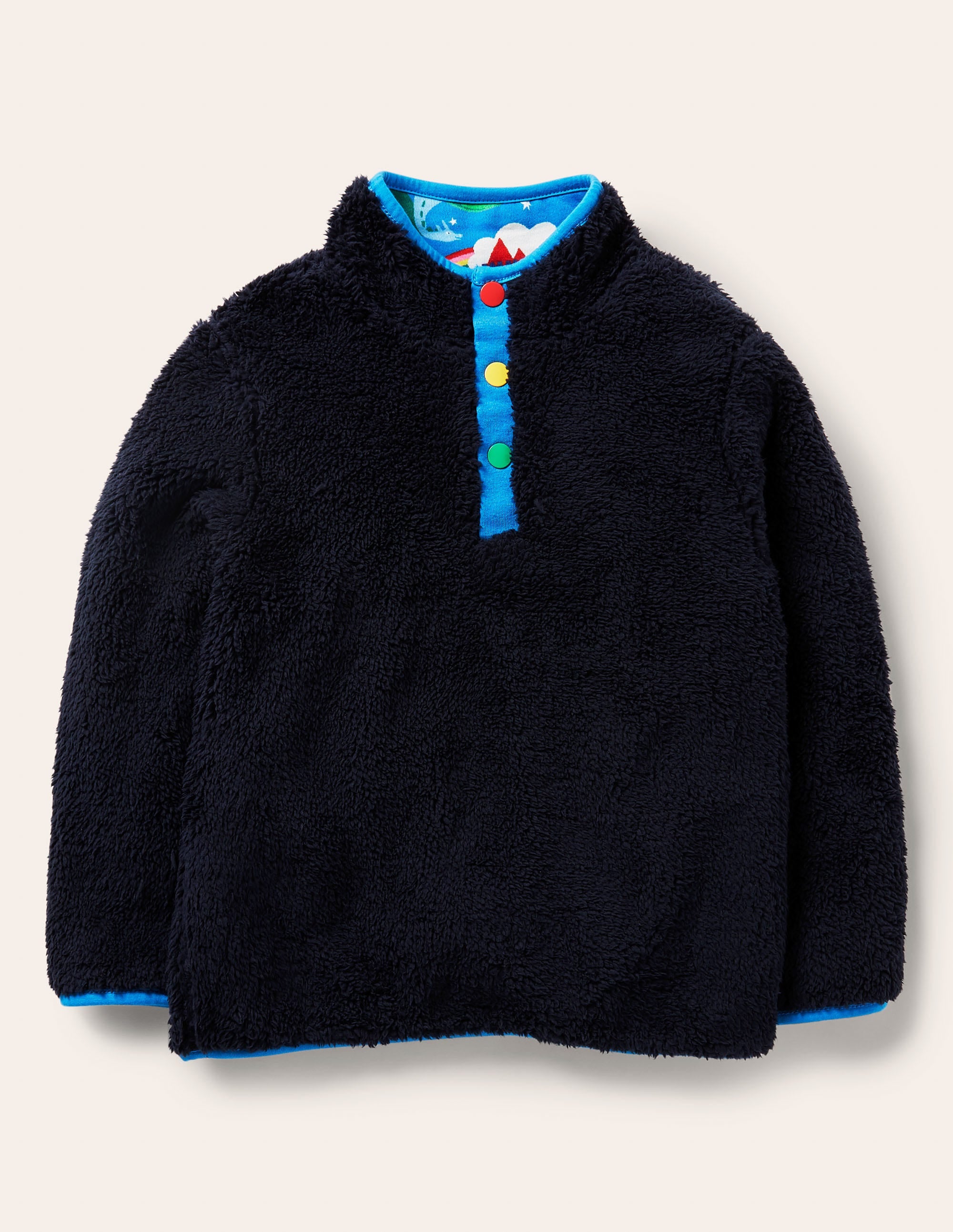 Wendbares Henley-Sweatshirt-Segelblau, Magisches Schloss - Image 4