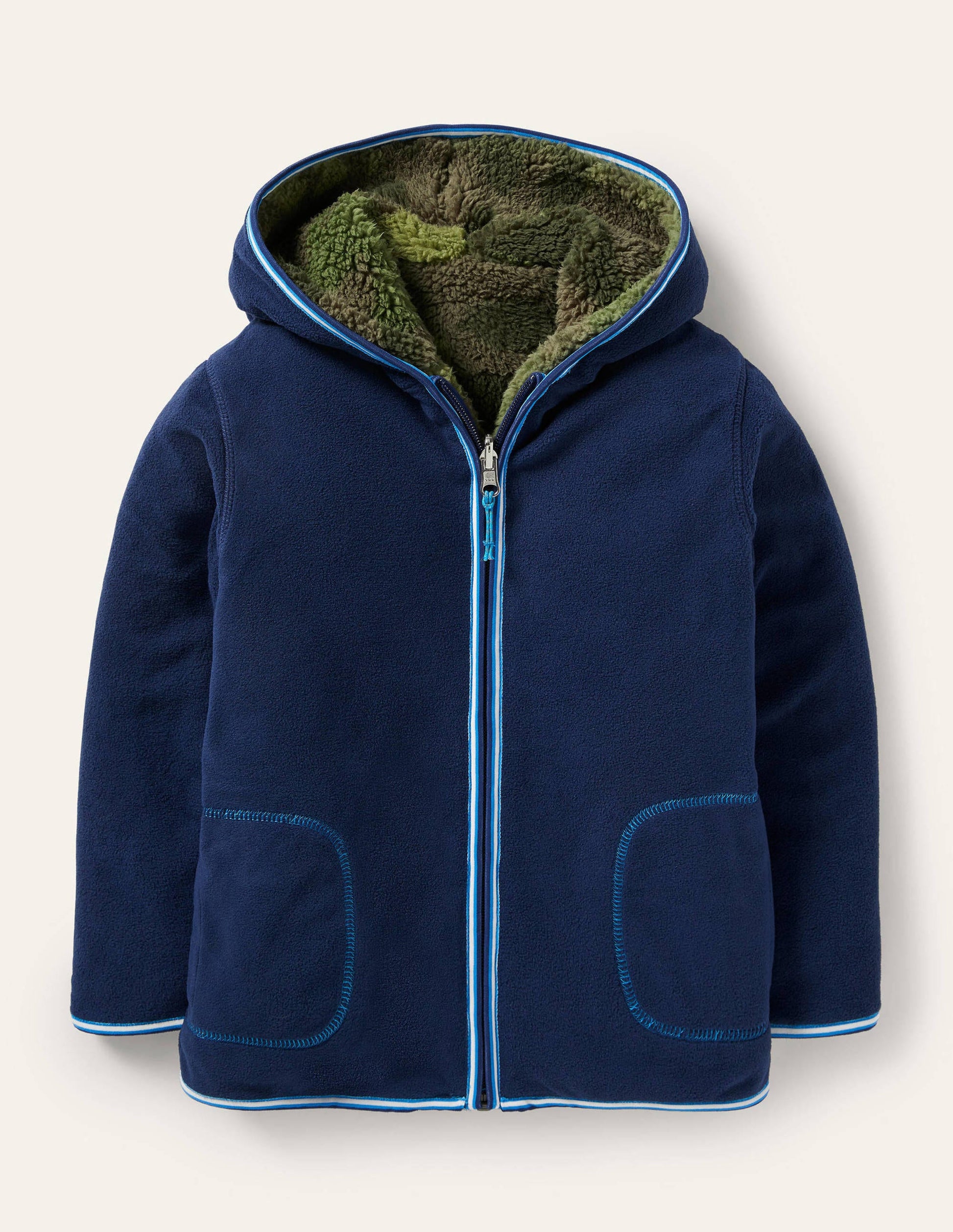 Gemütlicher Wende-Hoodie mit Reißverschluss-Dunkles Khaki, Camouflage-1