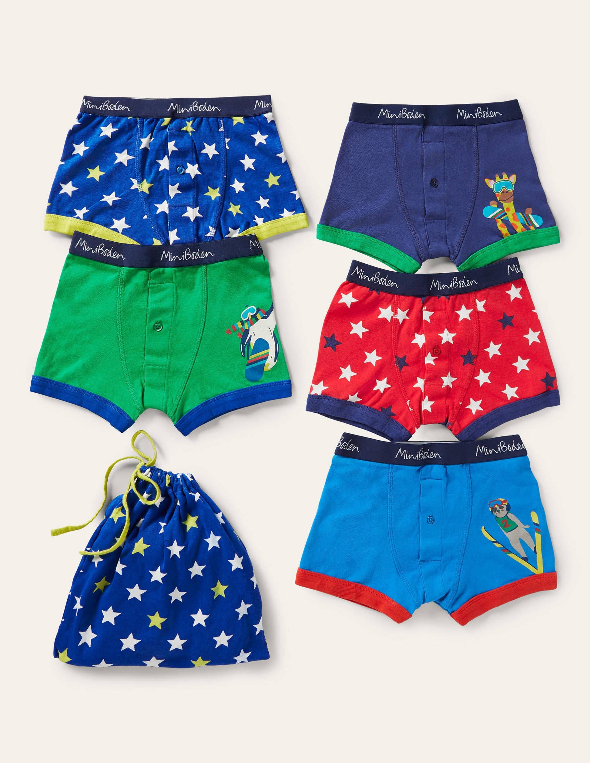 Boxershorts im 5er-Pack-Wintersporttiere-1
