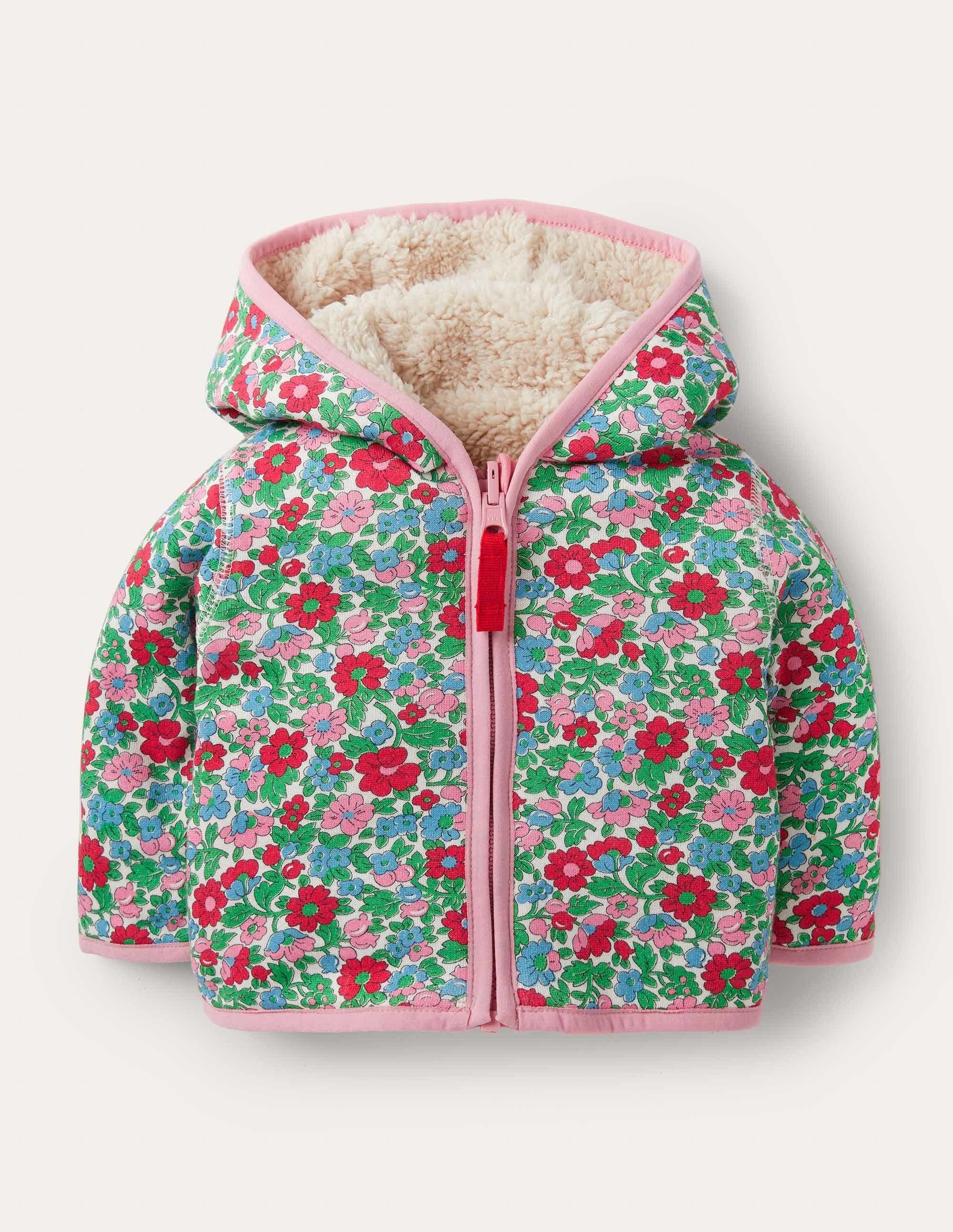 Wendbare Jacke mit Blumenmuster-Naturweiß, Vintage-Blumen - Image 1