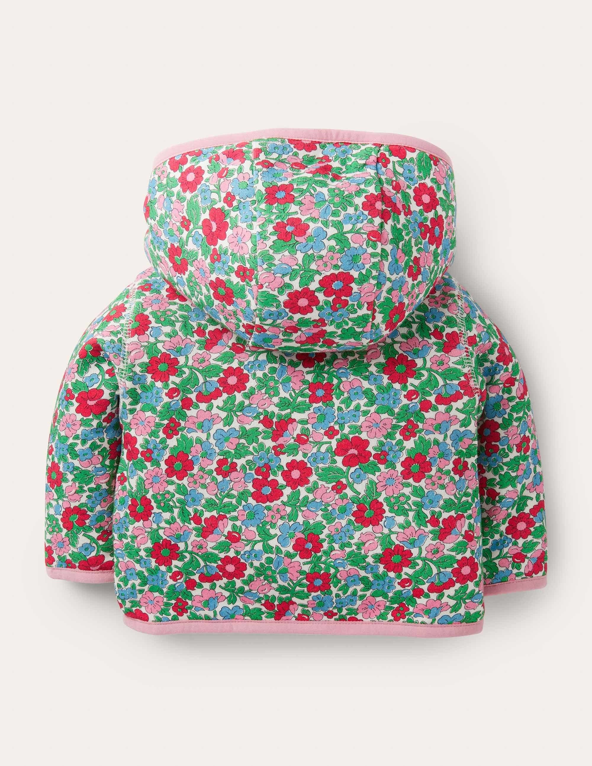 Wendbare Jacke mit Blumenmuster-Naturweiß, Vintage-Blumen - Image 2
