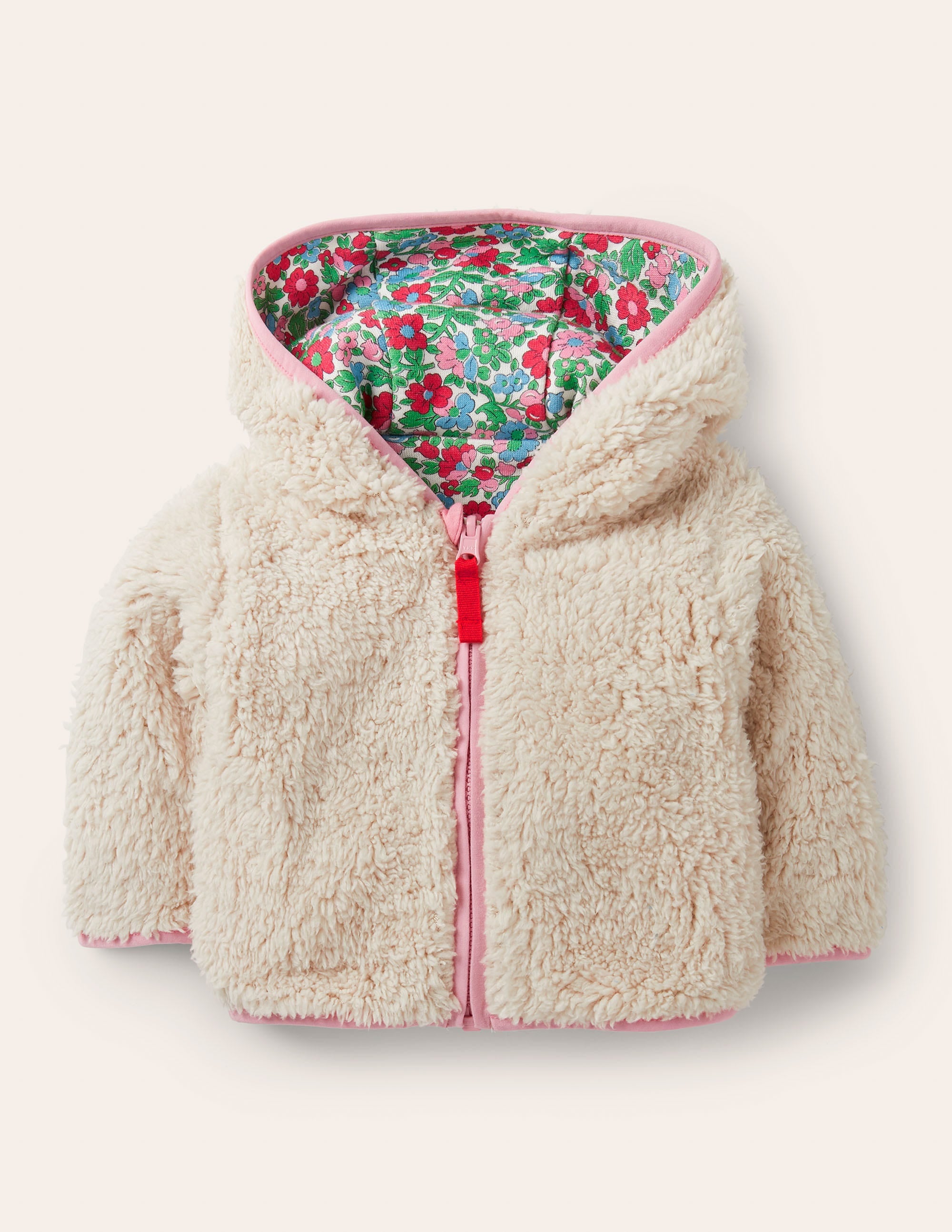 Wendbare Jacke mit Blumenmuster-Naturweiß, Vintage-Blumen - Image 3