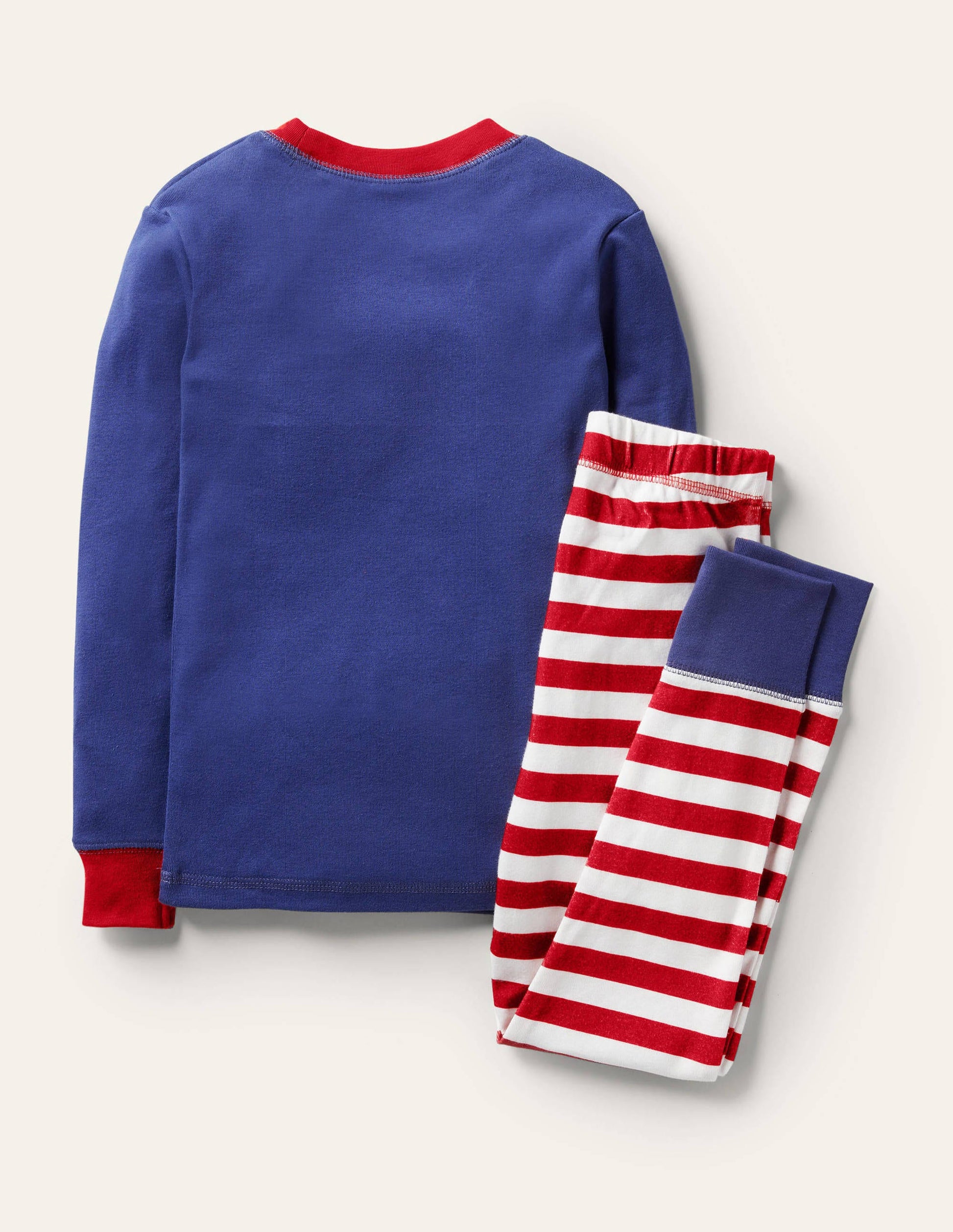 Anliegender langer Schlafanzug mit Applikation-Segelblau, Weihnachtsmann-2