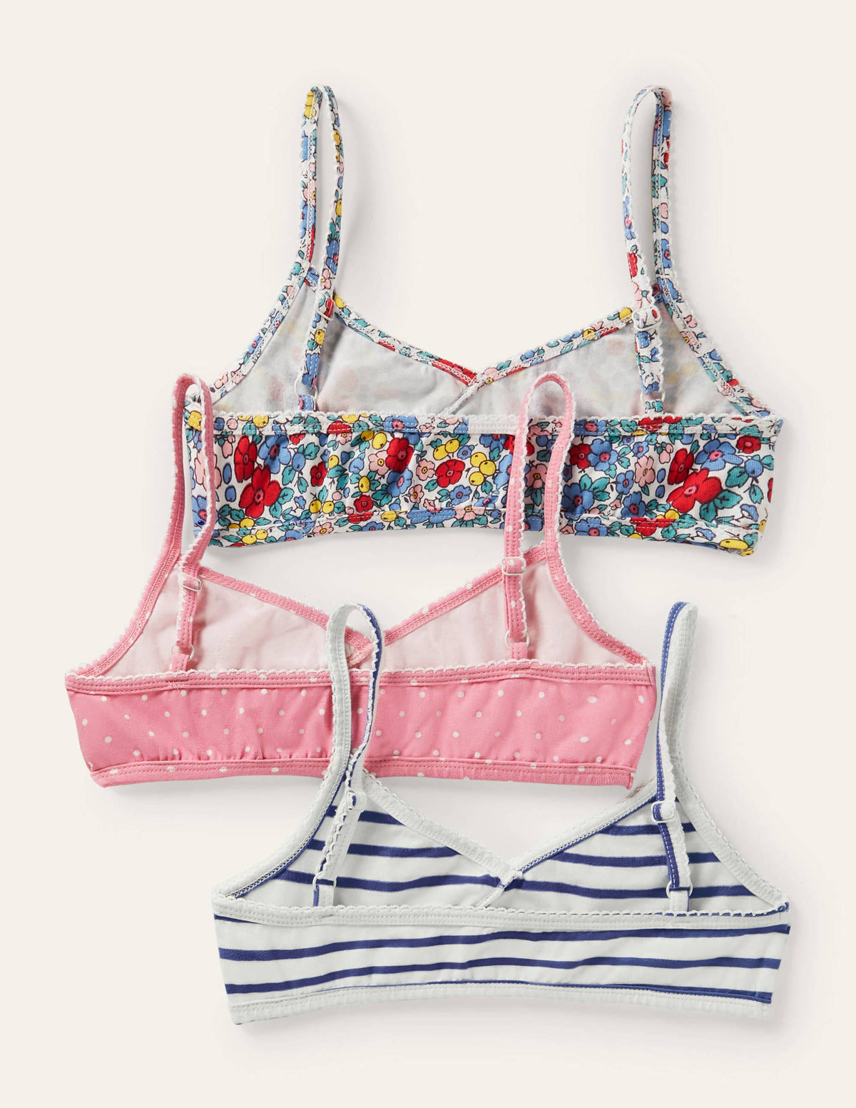 Kurze Oberteile mit Crossover-Design im 3er-Pack-Bunt, Blumenmuster/Getupft - Image 2