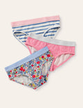 Unterhosen im 3er-Pack-Bunt, Blumenmuster/Getupft