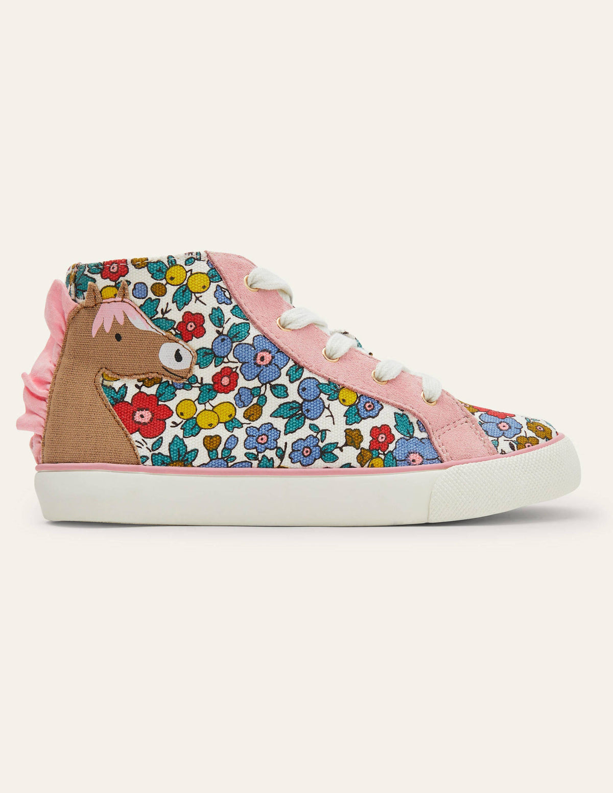 Fröhliche hochgeschnittene Turnschuhe-Bunt, Blumen/Pferd - Image 2