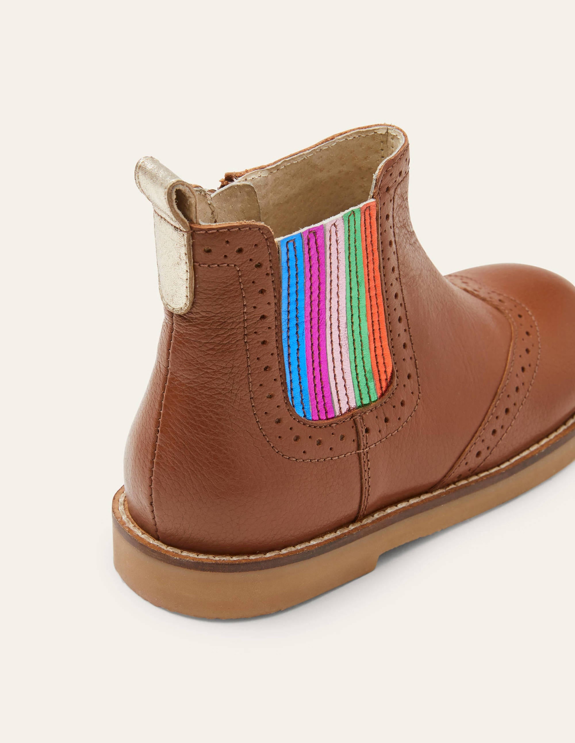 Chelsea-Boots aus Leder-Hellbraun, Regenbogen - Image 3