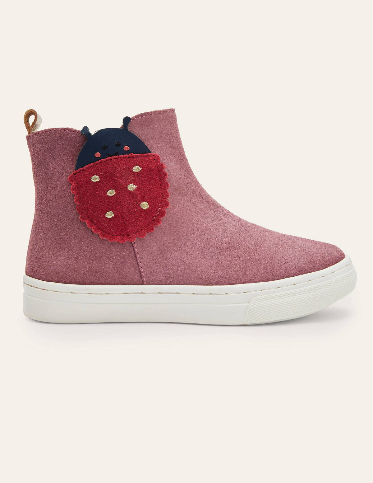 Originelle Veloursleder-Boots-Hellrosa, Marienkäfer - Image 2