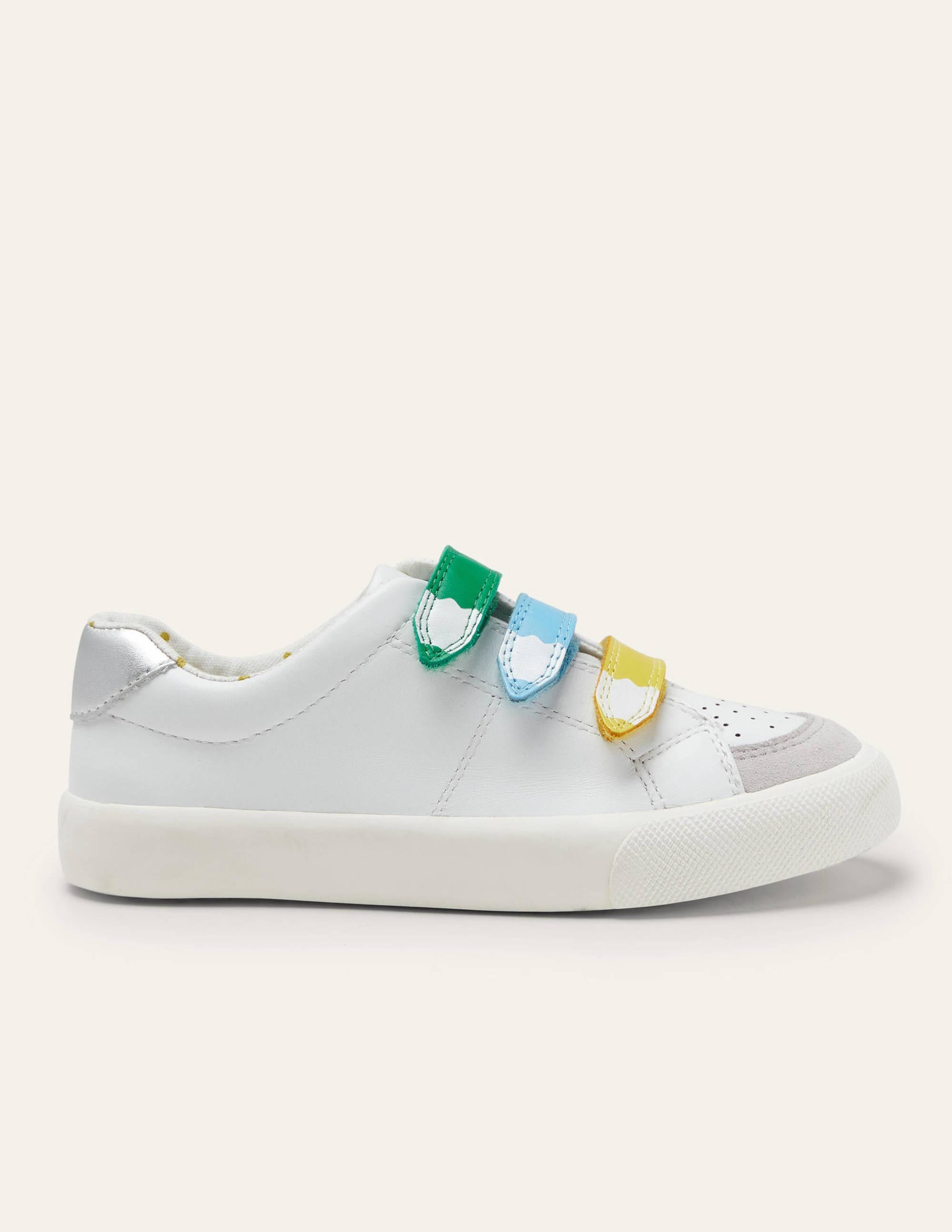 3 Strap Low Top Trainers-White Rainbow Pencil - Image 2