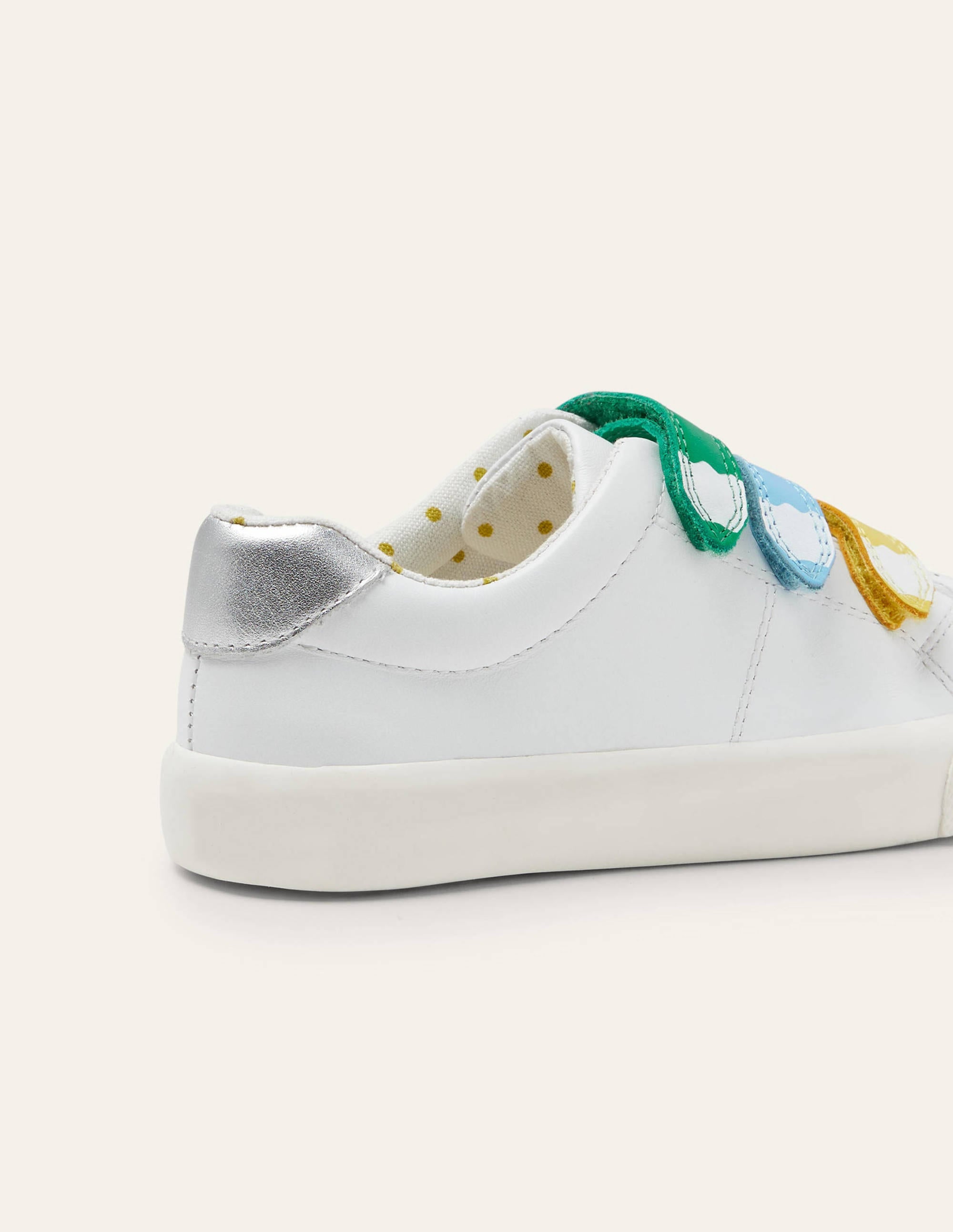 3 Strap Low Top Trainers-White Rainbow Pencil - Image 3