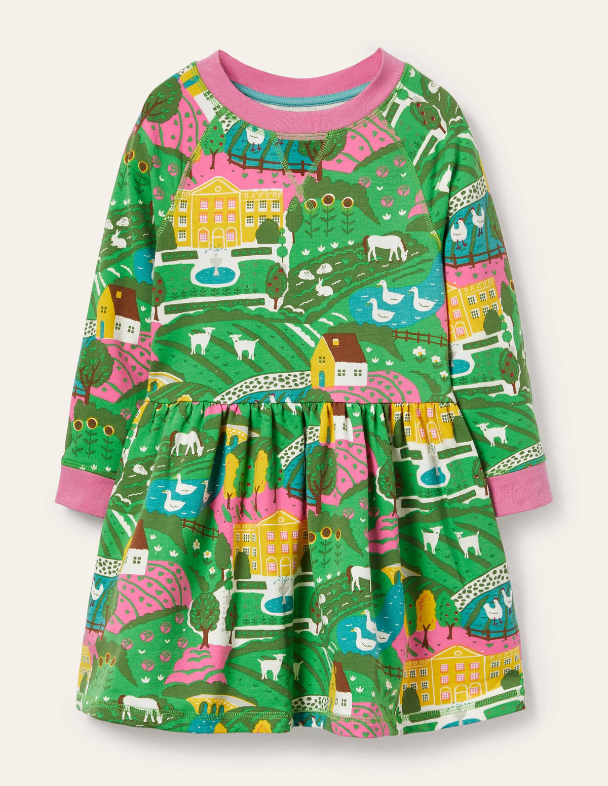 Robe-sweat en jersey-Maison de campagne multi - Image 1