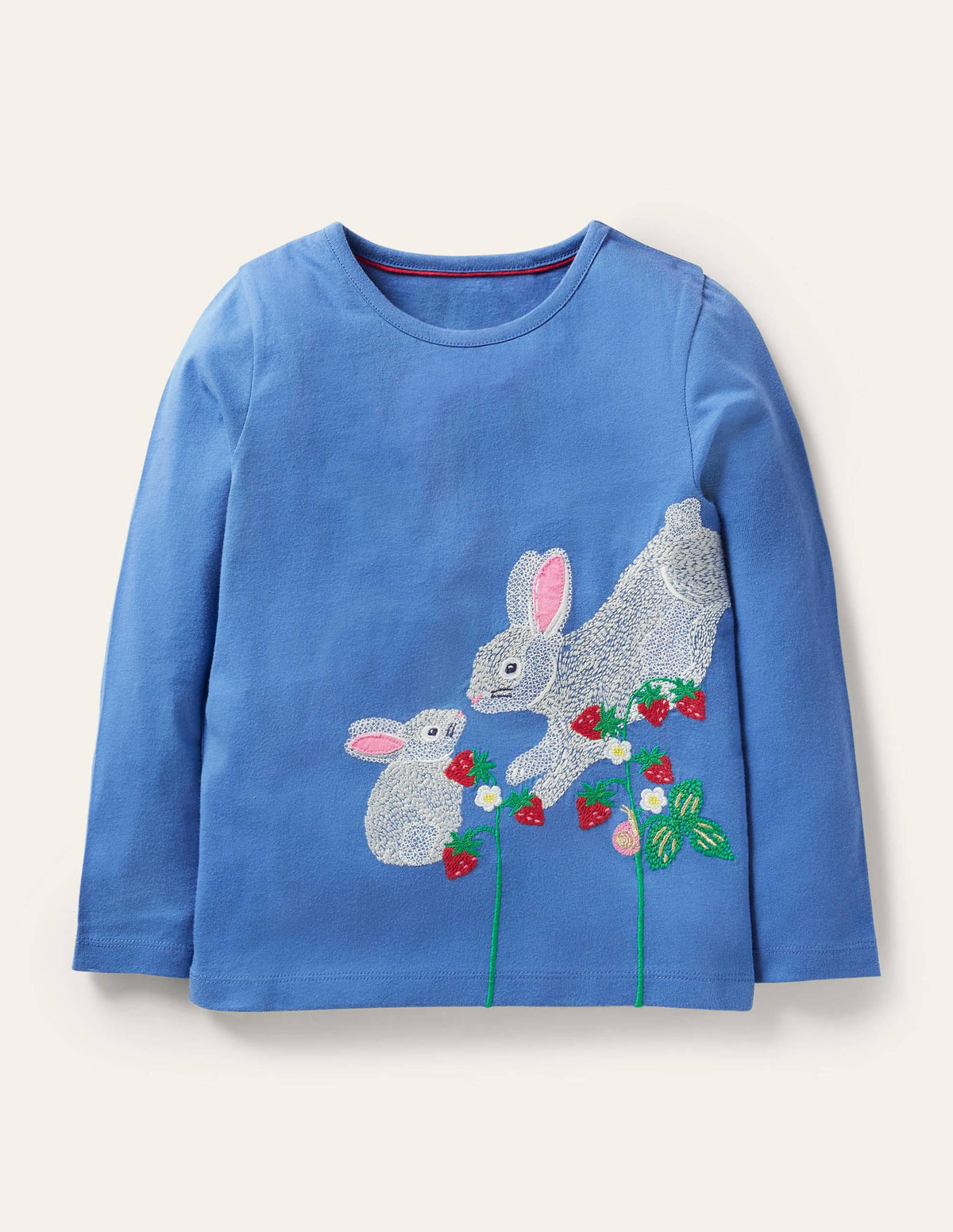 T-shirt à super surpiqûres-Lapins bleu élisabéthain-1