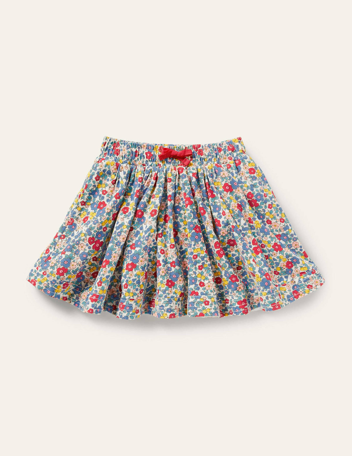 Jupe tissée tournoyante-Motif floral fleur de pommier multi - Image 1