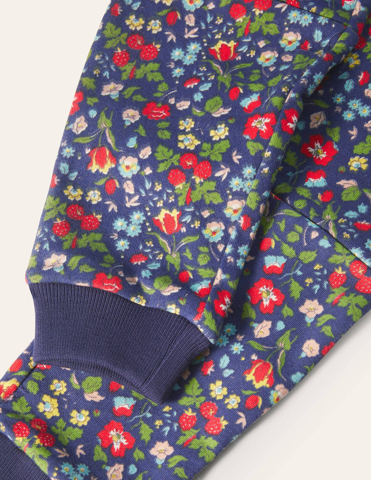 Sweathose mit verstärkter Kniepartie-Segelblau/Herbstbeere, Blumenmuster - Image 3