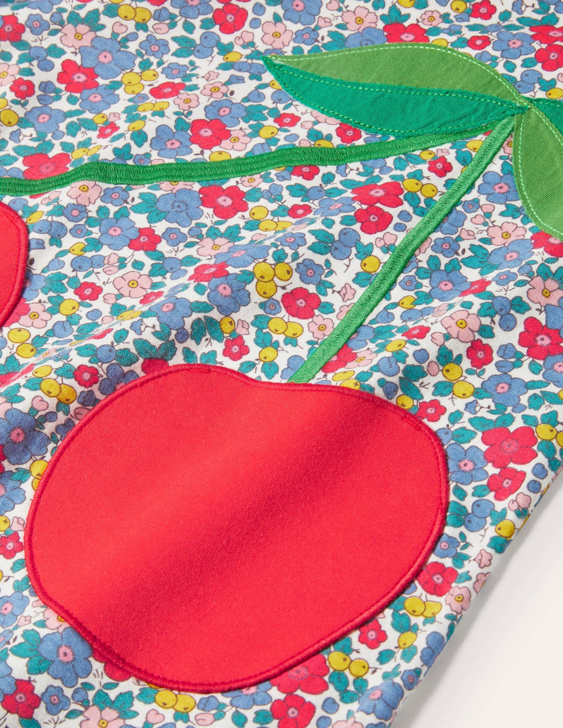 Tunika mit applizierter Tasche-Blumenmuster/Kirschen-3
