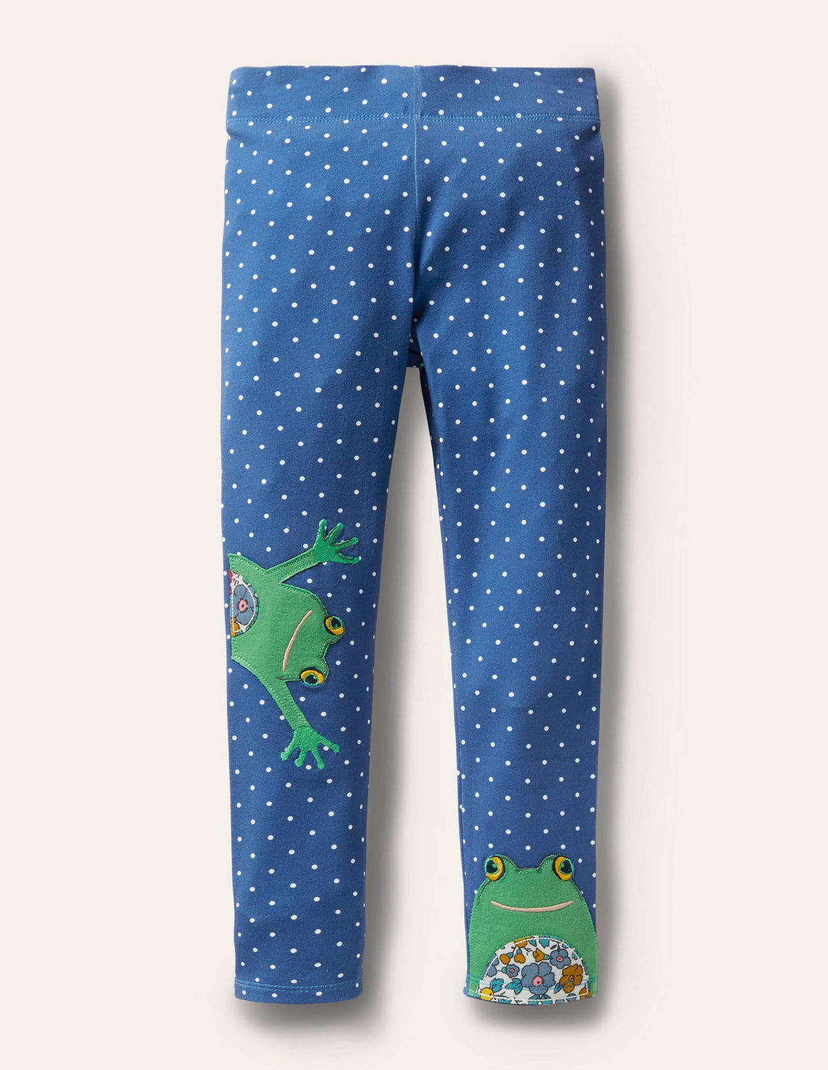 Legging fun à appliqué-Grenouille petits pois bleu élisabéthain - Image 1