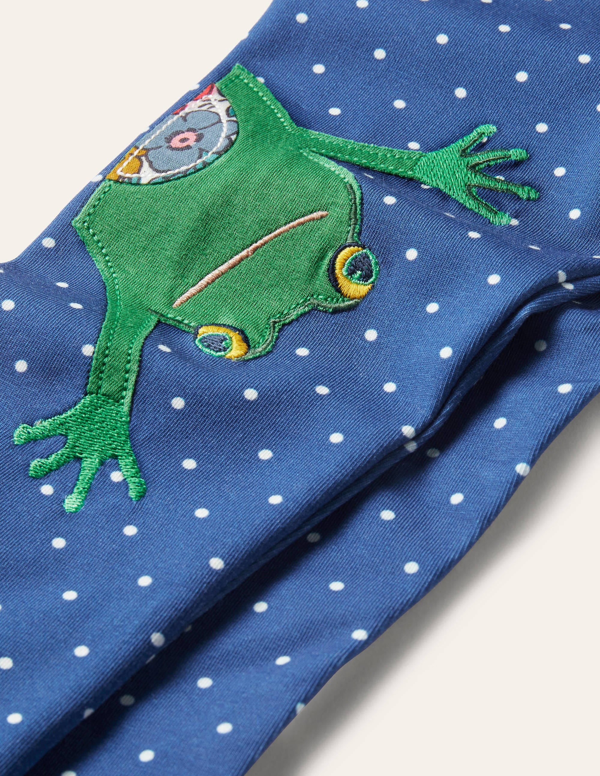 Legging fun à appliqué-Grenouille petits pois bleu élisabéthain - Image 3