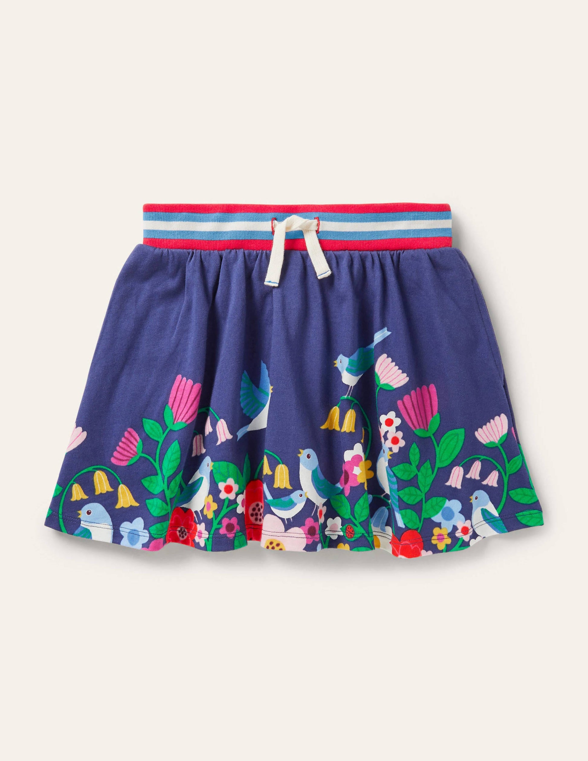 Jupe-short en jersey-Oiseaux du jardin multi-1