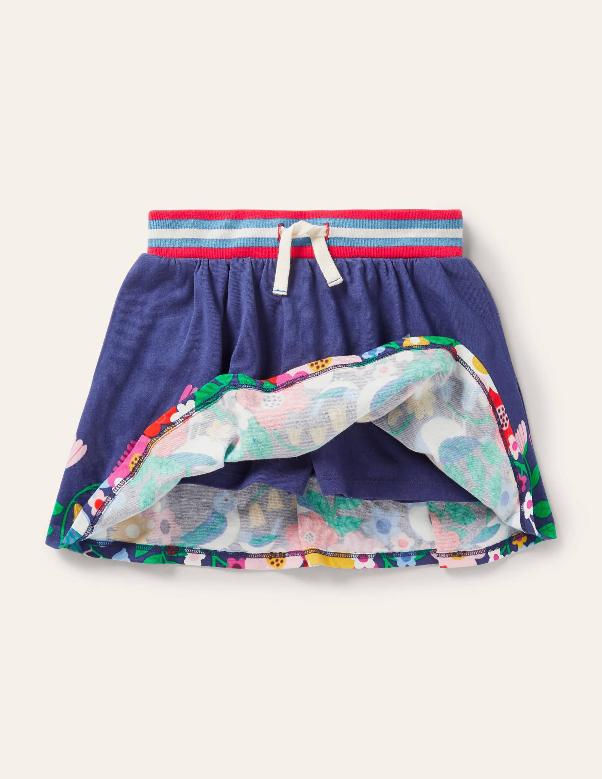 Jupe-short en jersey-Oiseaux du jardin multi - Image 4